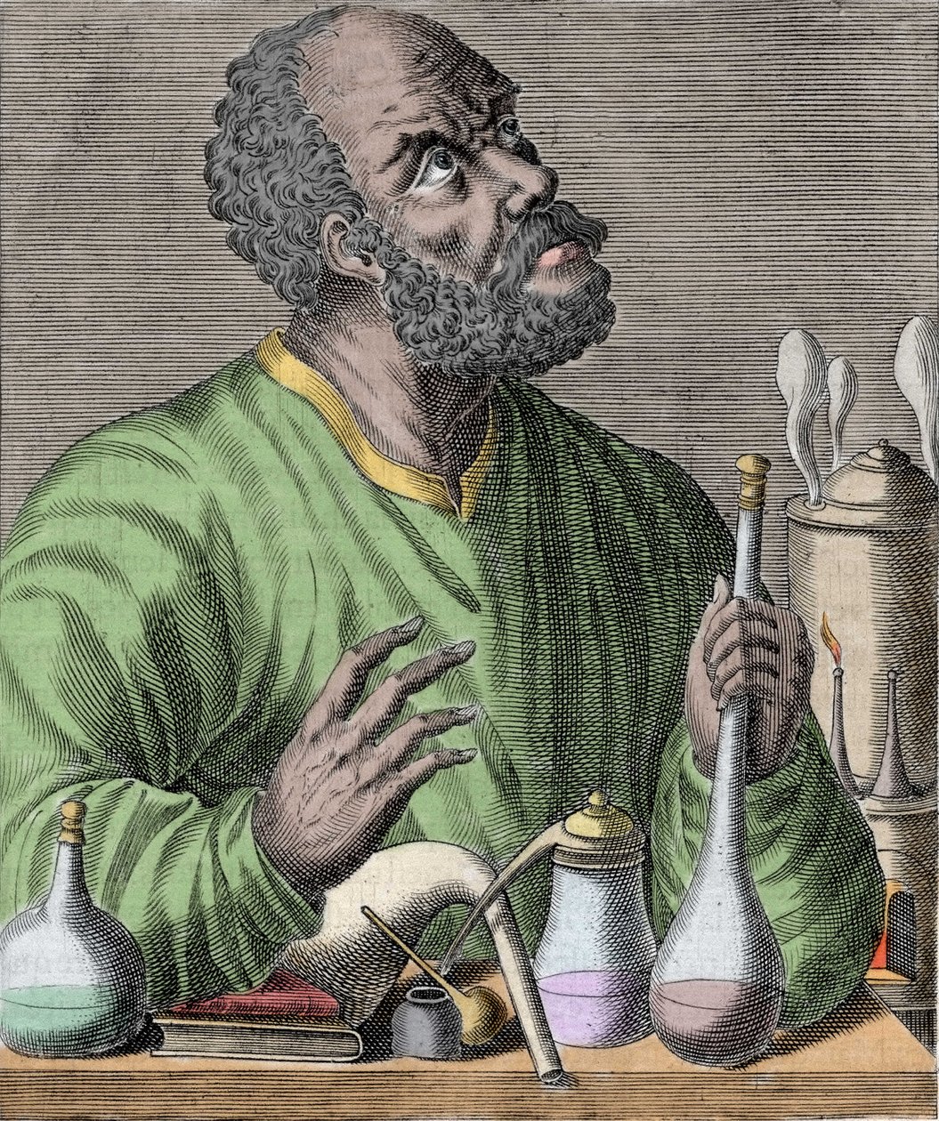 Arabikemisti Jaberin (Jabir Ibn Hayyan) Jabir Ibn Hayyanin (621-626) muotokuva. tekijältä Unknown artist