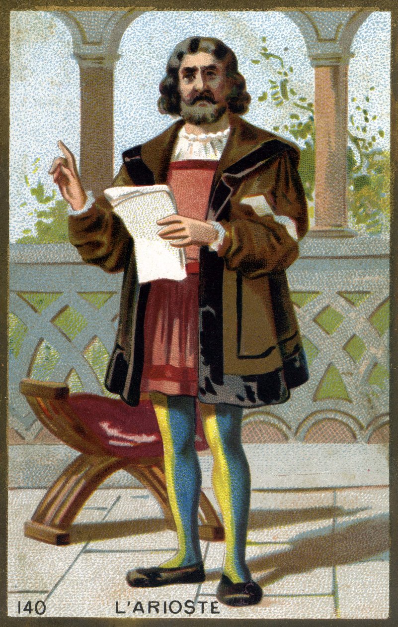Muotokuva Ariostasta (1474 - 1533) tai Ludovico Ariostosta. 1800-luvun lopun kromolitografia. tekijältä Unknown artist
