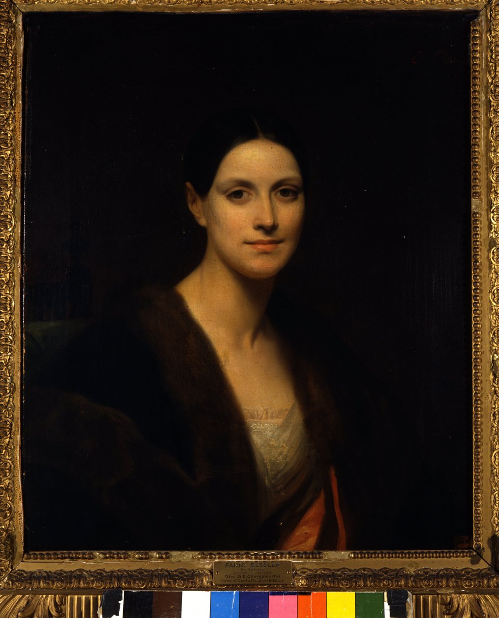 Itävaltalaisen tanssijan Fanny Elsslerin (1810-1884) anonyymin maalauksen muotokuva. 1800-luvun Museo della Scala Milano Italia tekijältä Unknown artist