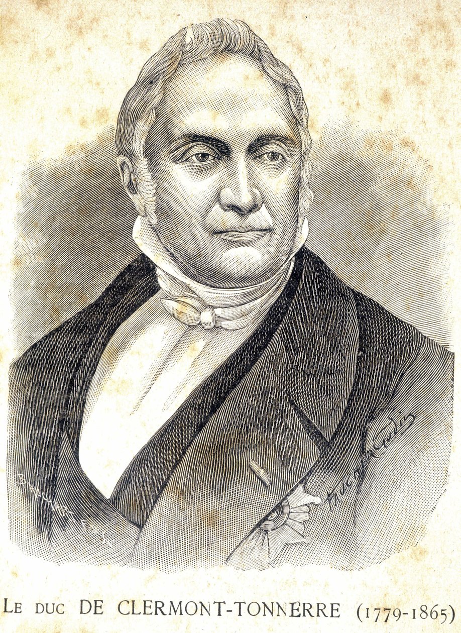 Clermontin herttuan muotokuva - Thunder (1779 - 1865) - elokuvassa "" Les Contemporains", n.d. 1800-luvun lopulla. tekijältä Unknown artist
