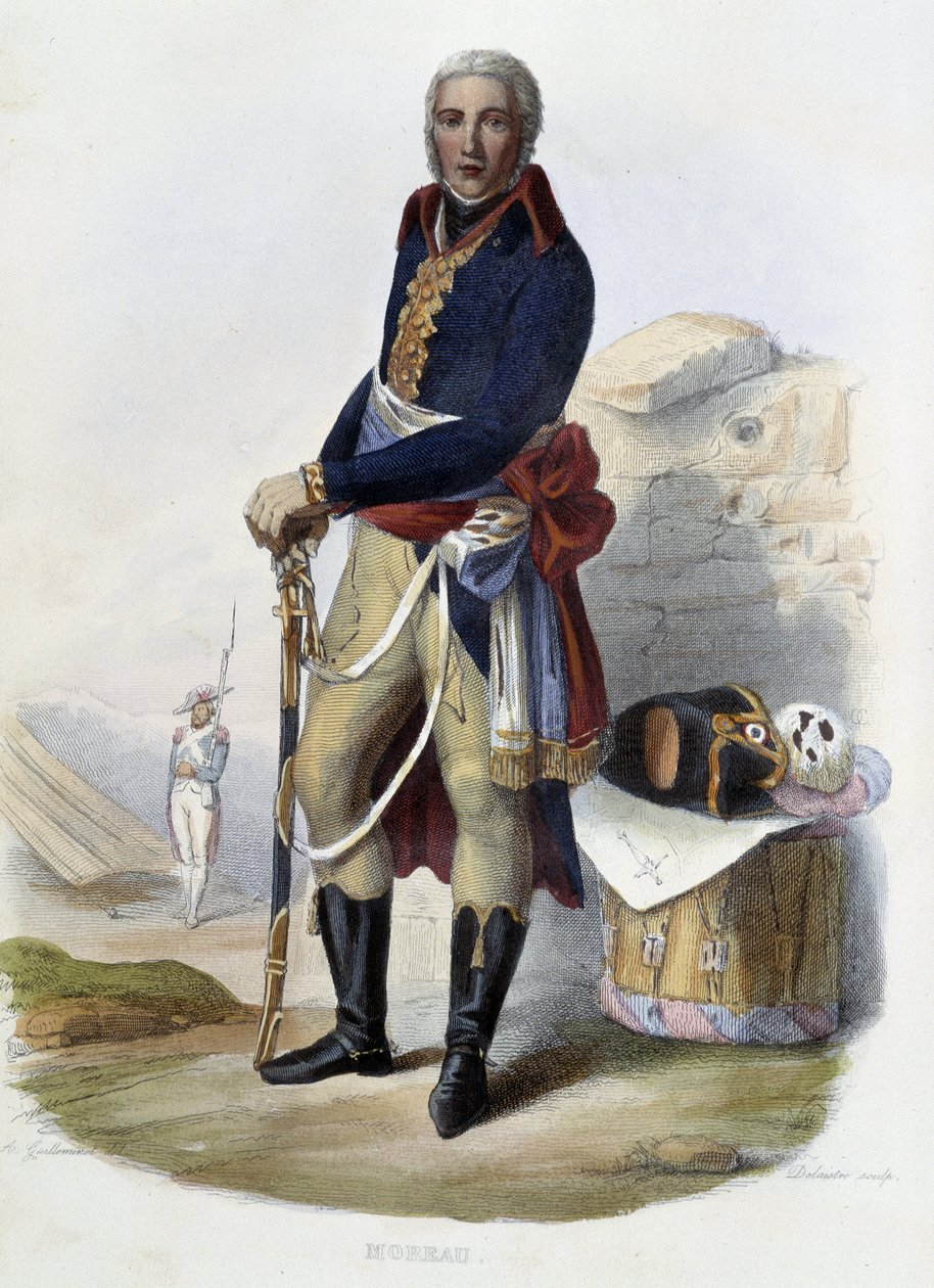 Ranskalaisen kenraalin Jean Victorin (Jean-Victor) Moreaun (1763-1813) muotokuva - elokuvassa "" Le Plutarque francais", toim. Mennechet, Pariisi tekijältä Unknown artist