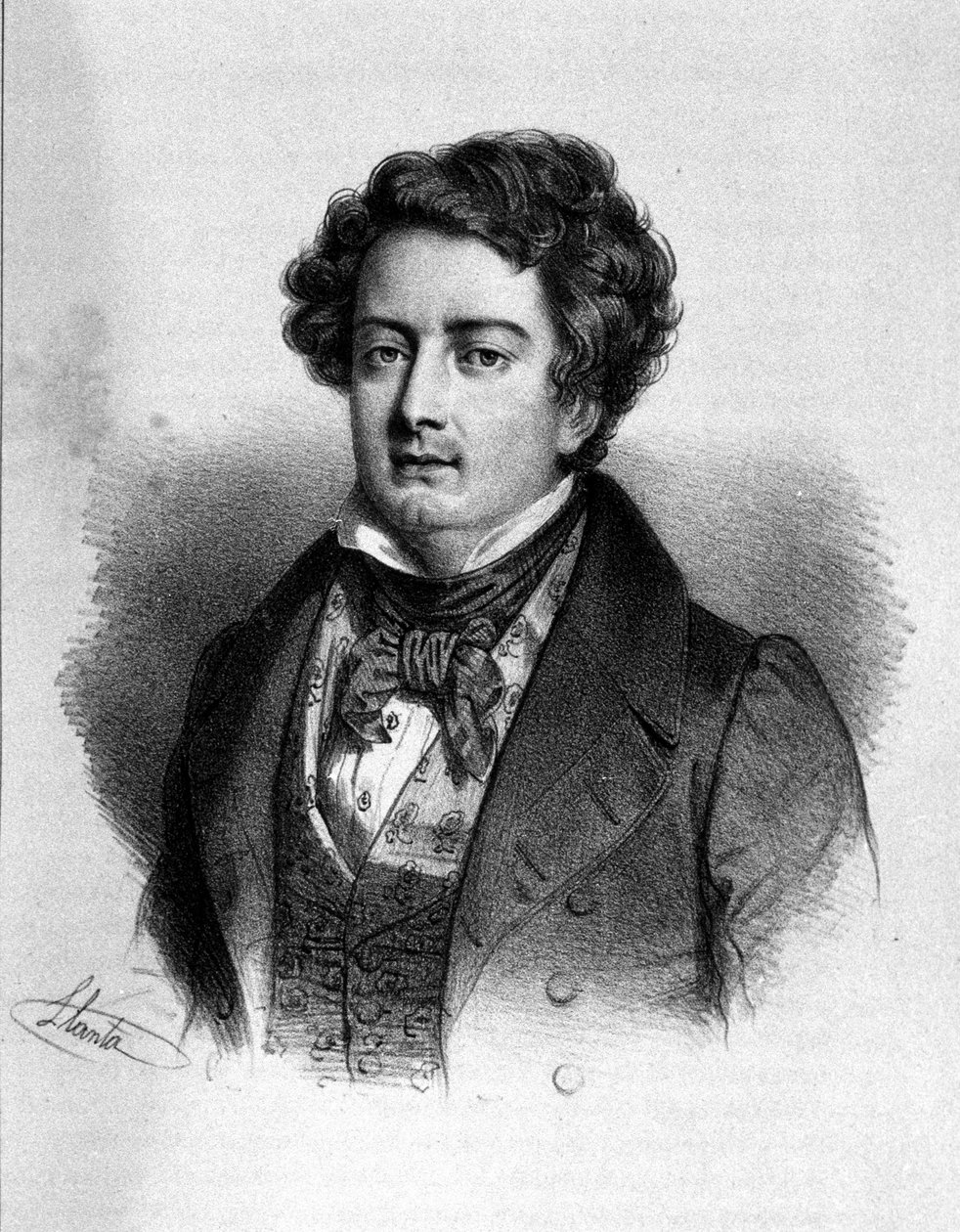 Muotokuva ranskalaisesta tenorista Adolphe Nourritista (1802 - 1839). tekijältä Unknown artist
