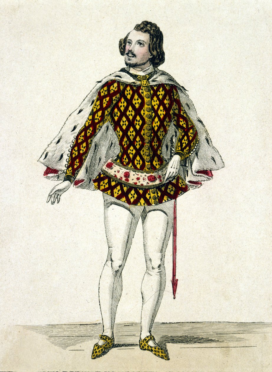 Ranskalaisen tenorin Gilbert-Louis Duprezin (1806 - 1896) muotokuva Fernandon roolissa Donizettin "La Favorite" -elokuvan kolmannessa näytöksessä Pariisissa. 1838. tekijältä Unknown artist