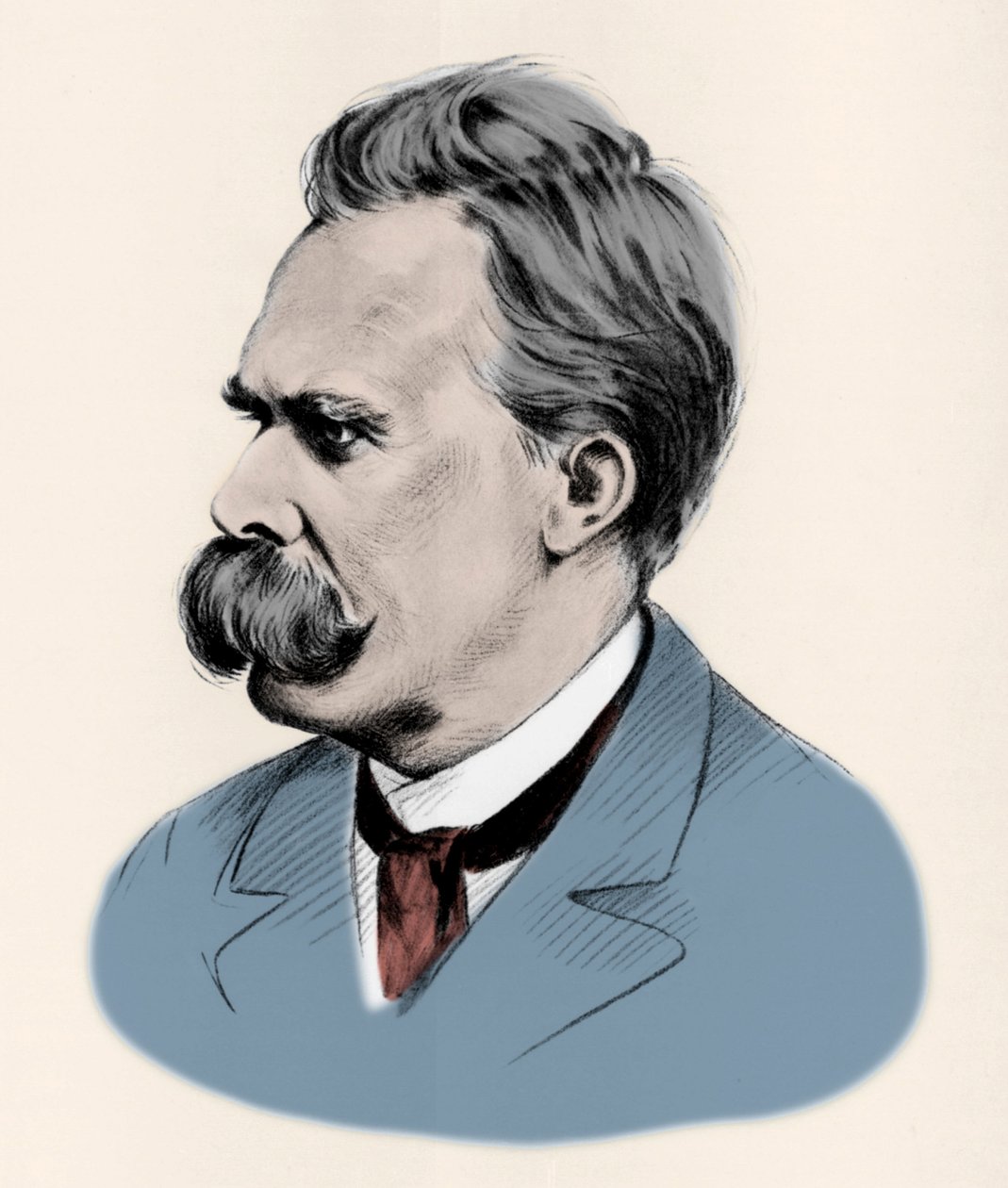 Muotokuva saksalaisesta filosofista Friedrich Nietzschestä (1844-1900). tekijältä Unknown artist