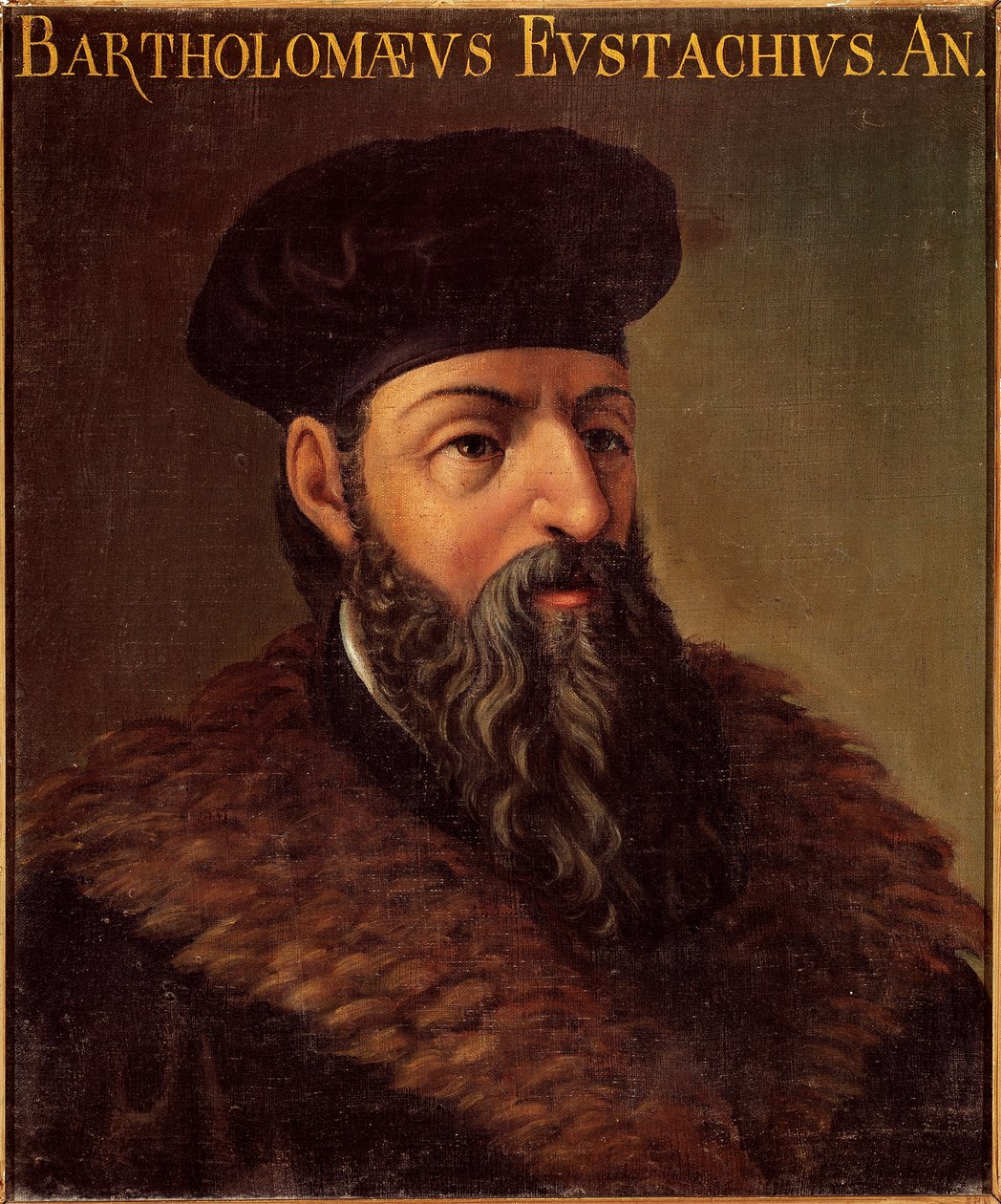 Italian anatomin ja lääkärin Bartolomeo Eustachin (Barthelemy Eustache) muotokuva (1505-1574) Nimetön maalaus. 1500-luvun Padova, Italian yliopisto - Italian anatomin ja lääkärin Bartolomeo Eustachin (1505-1574) muotokuva. Anonyymi maali tekijältä Unknown artist