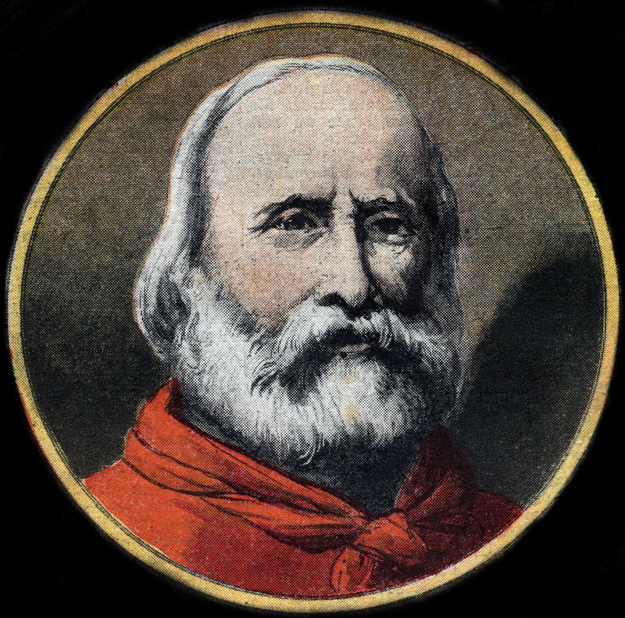 Italian armeijan ja poliitikon Giuseppe Garibaldin (1807-1882) muotokuva. Yksityinen kokoelma. tekijältä Unknown artist