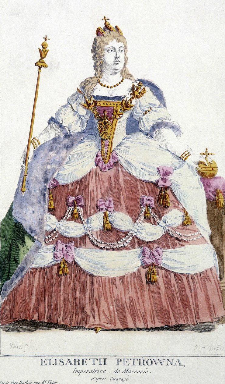 Moskovan impress Elisabeth Petrownan (Pietari Suuren tytär 1709-1761) muotokuva. Kuva 1800-luvulta. tekijältä Unknown artist