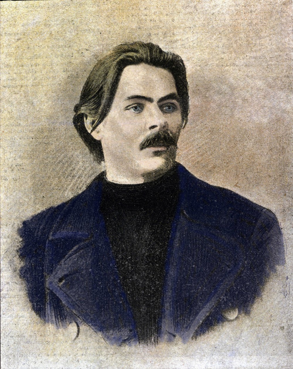 Muotokuva venäläisestä kirjailijasta Maxim Gorki (Gorkij) (1868 - 1936). tekijältä Unknown artist