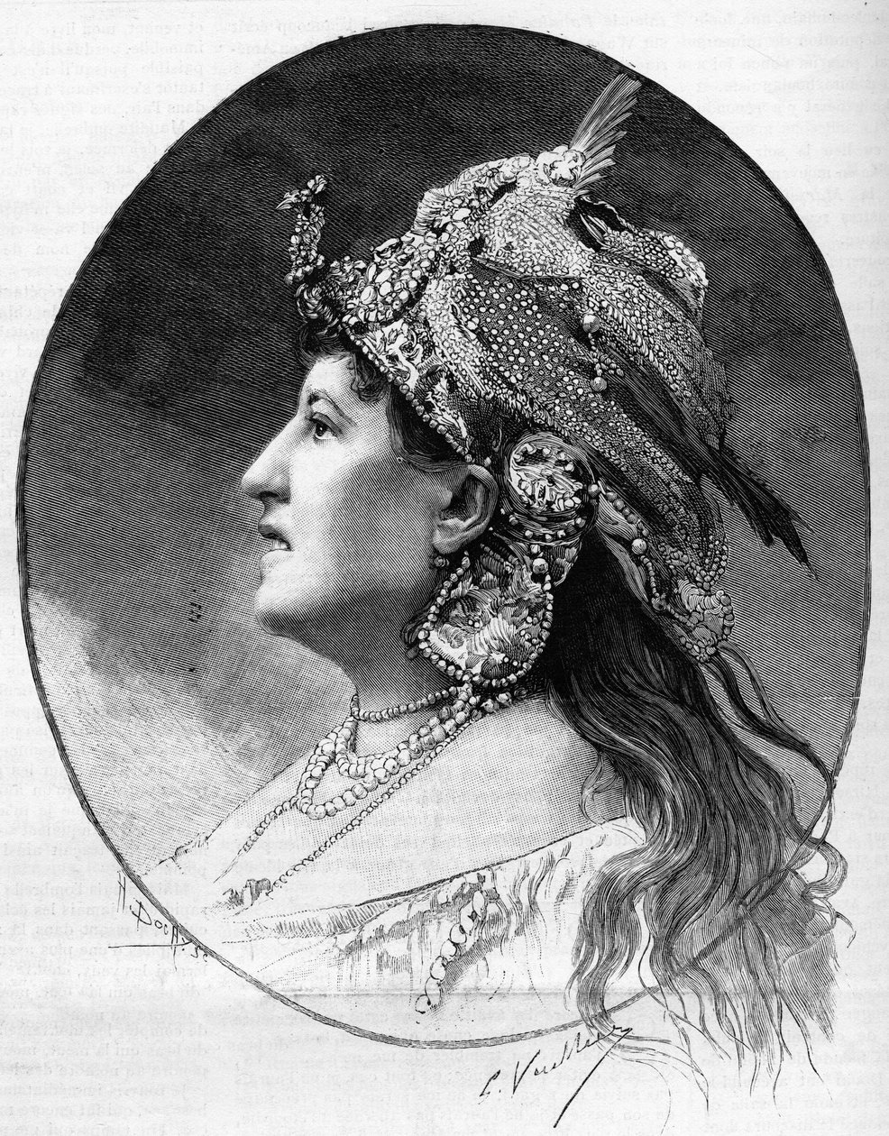 Muotokuva kirjenaisesta Judith Gauthierista (1845-1917) vuonna 1888. tekijältä Unknown artist