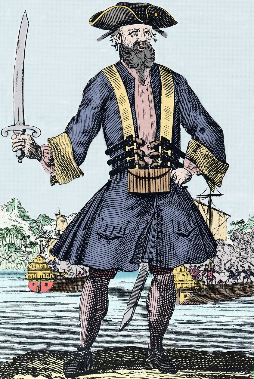 Muotokuva merirosvosta Edward Teach dit Barbenoiresta (mustaparta tai mustaparta tekijältä Unknown artist