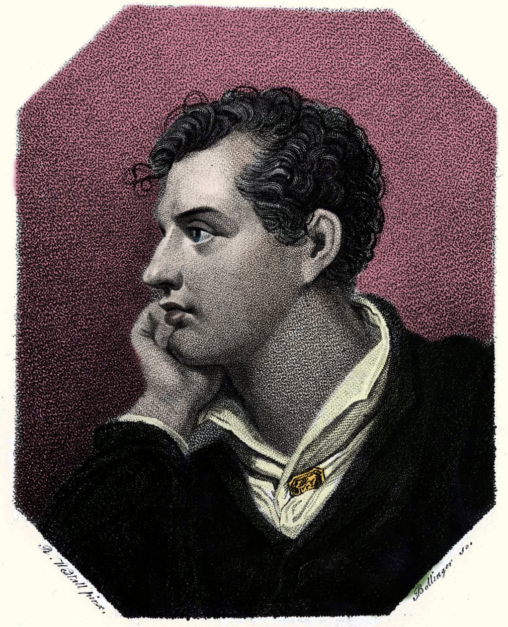 Runoilija George Gordon Byronin (1788-1824) muotokuva. tekijältä Unknown artist