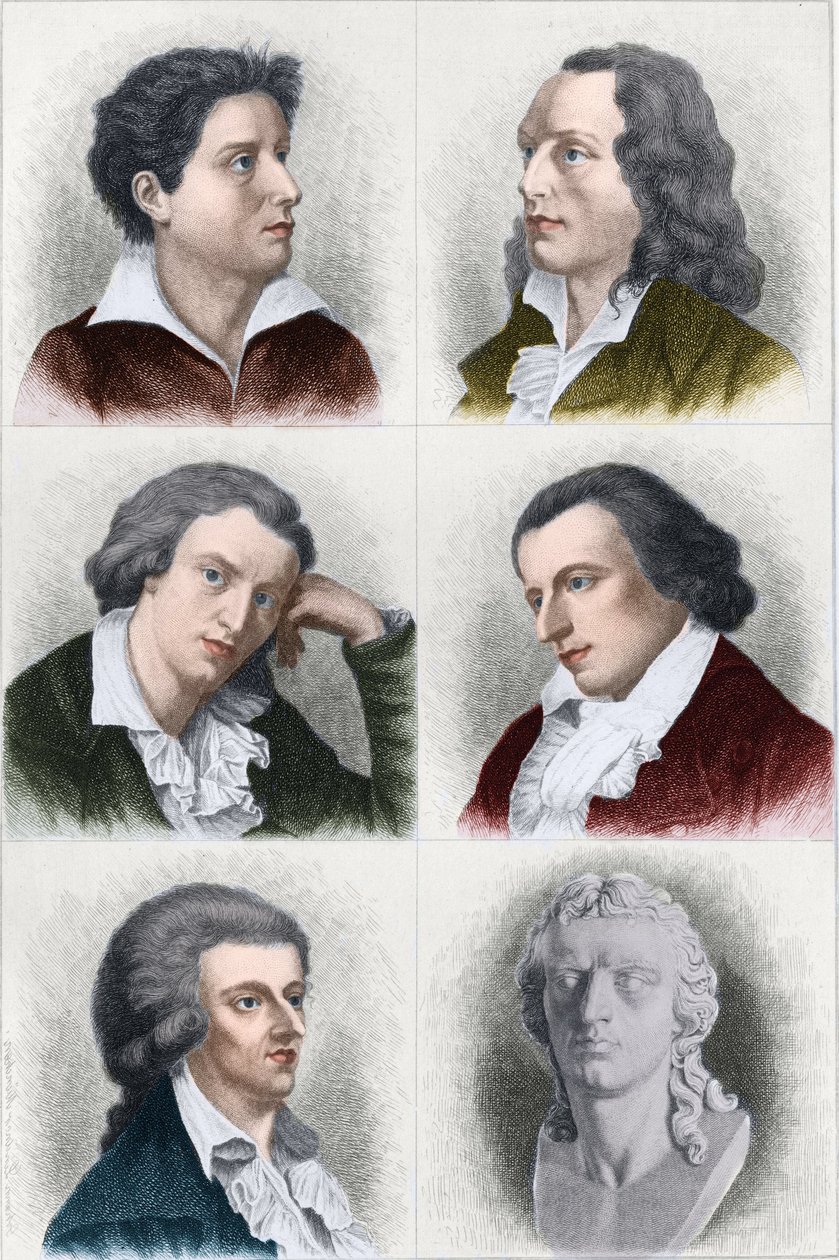 Friedrich von Schillerin (1759-1805), saksalaisen runoilijan ja kirjailijan muotokuvia. tekijältä Unknown artist