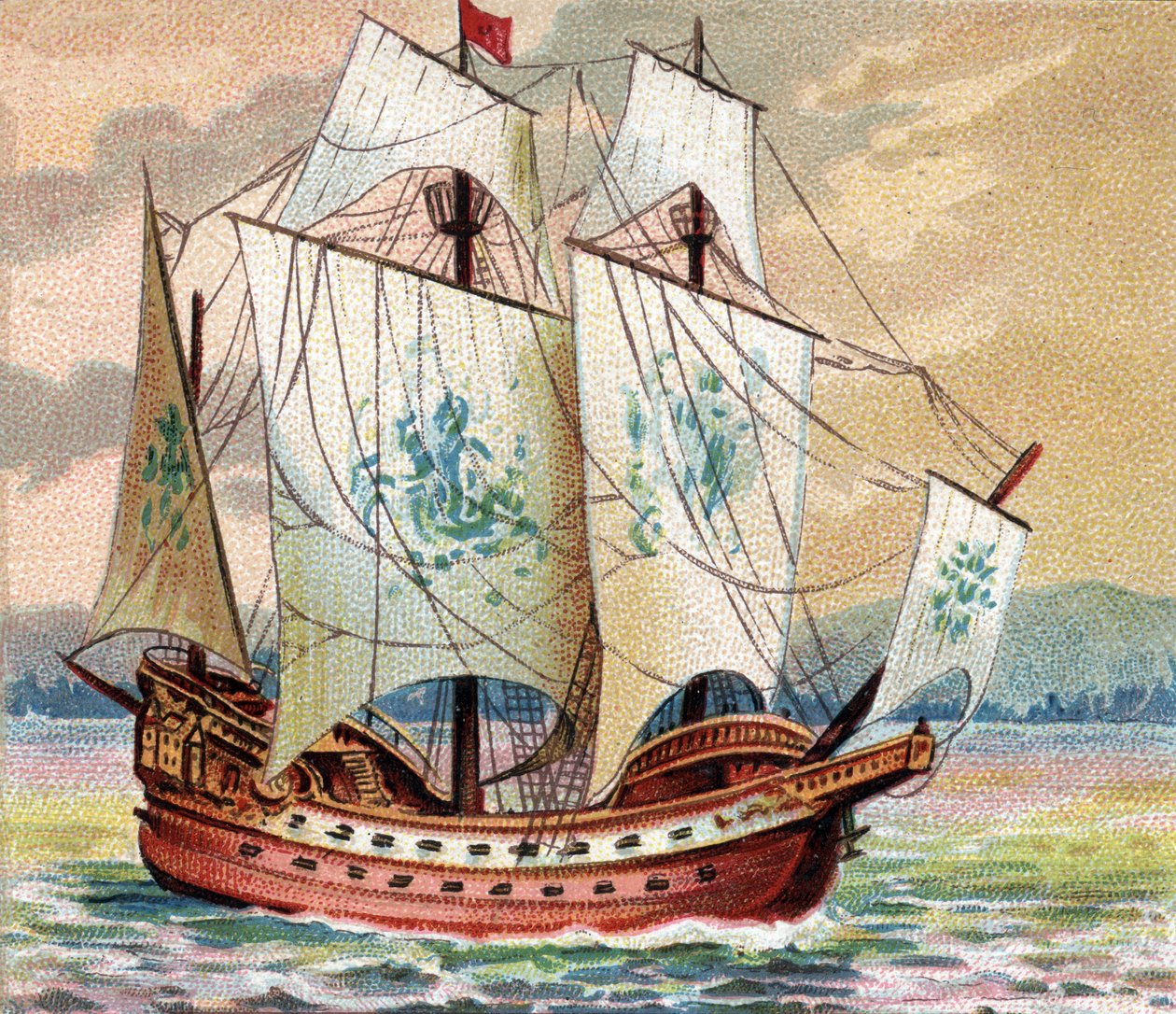 portugalilainen karakki - portugalilainen karakki - 1400-luvun lopun portugalilaisen laivaston karakki (laivasto) esitys tekijältä Unknown artist