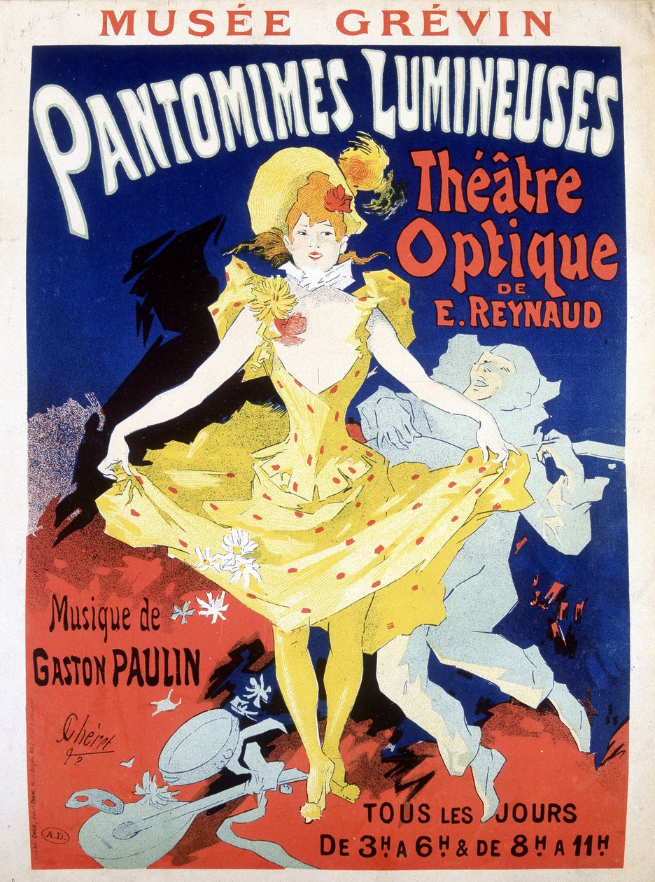 Juliste päivittäiseen spektaakkeliin "Pantomimes Lumineuses" Optical Theater of Reynaud tekijältä Unknown artist