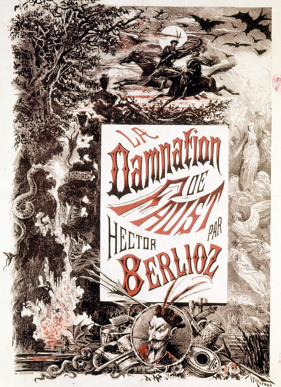 Hector Berliozin La Damnation de Faust -juliste. sd. 1800-luvun loppu. tekijältä Unknown artist