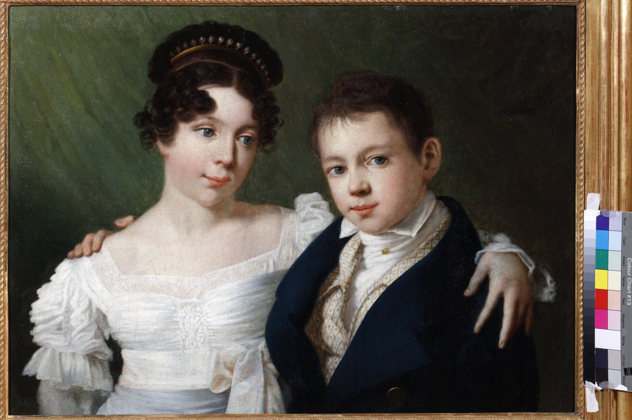 Anonymousin prinssi Albert (1809-1872) ja hänen sisarensa prinsessa Alexandrine (1803-1892). Öljy kankaalle, 1810-luvun loppu. State Museum of A.S. Pushkin, Moskova tekijältä Unknown artist