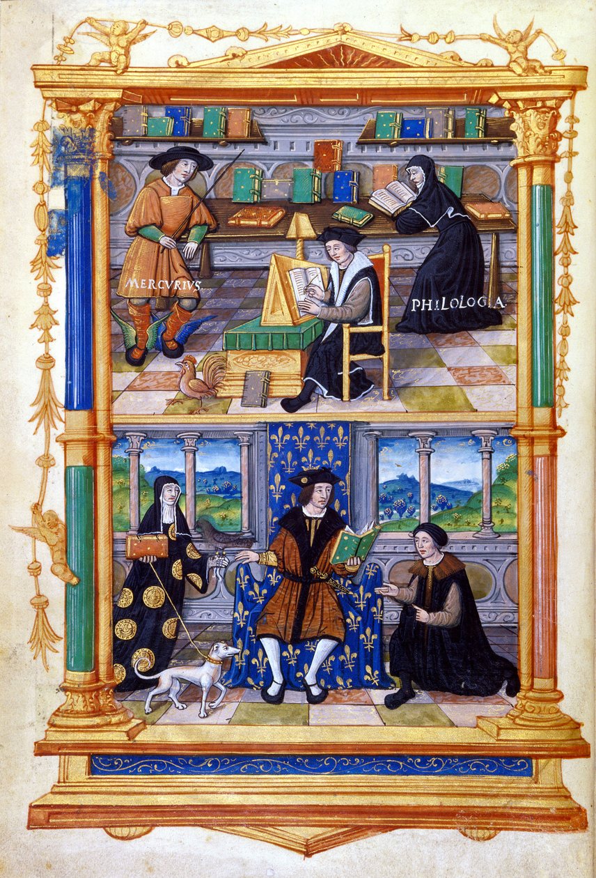 Prinssi oppii fysiikkaa, filologiaa, uskontoa ja ylläpitoa - Guillaume Buden (Budee) (Budaeus) (1467-1540) teoksessa ”Prinssin ohjeista” tekijältä Unknown artist