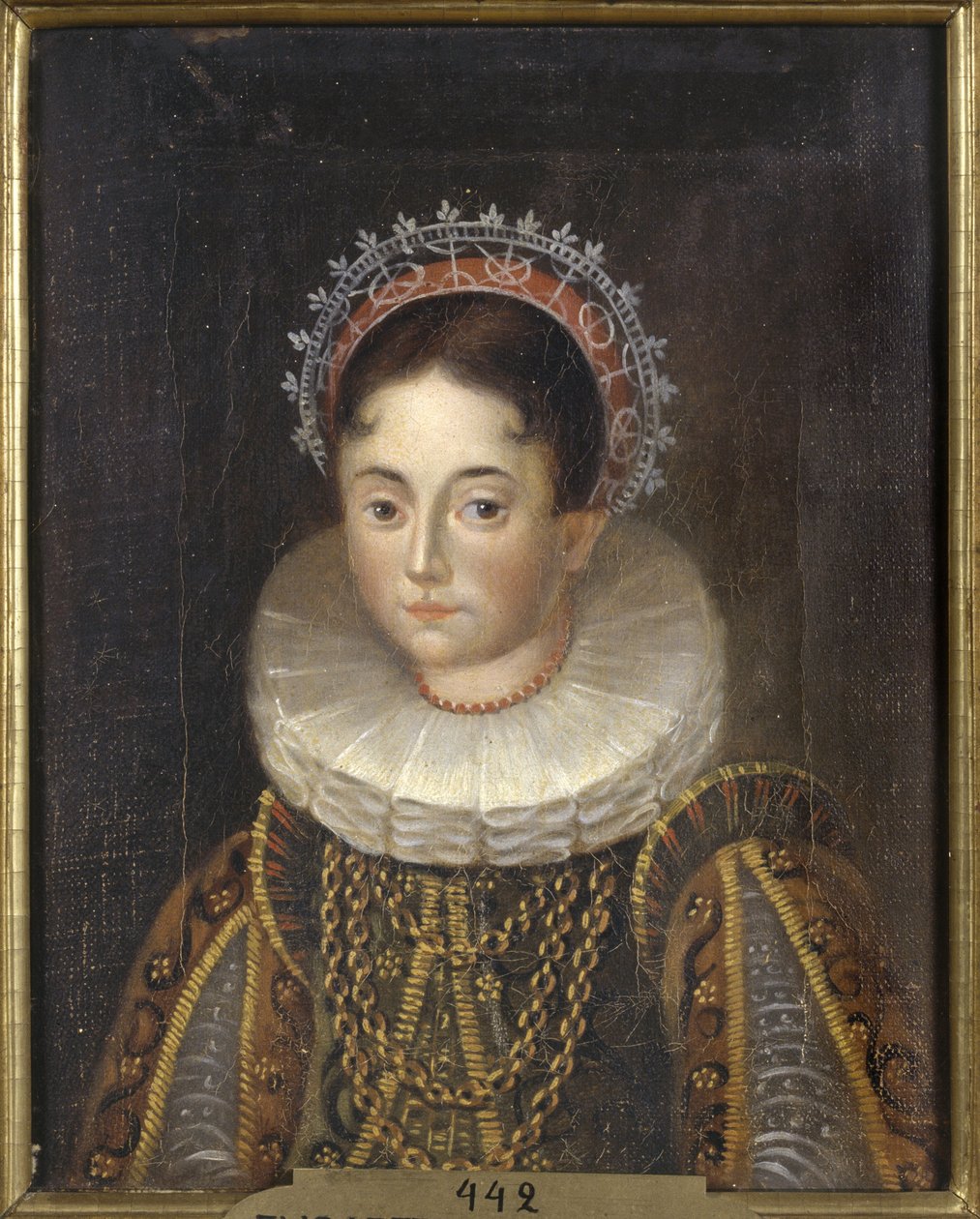 Prinsessa Elisabeth de Suede, Mecklembourgin herttuatar Gadebusch - Muotokuva Ruotsin prinsessa Elisabetista (1549-1597), Mecklenburgin herttuatar, Anonymous . Öljy kankaalle. Mitat: 28 x 22 cm. Tukholman kansallismuseo tekijältä Unknown artist