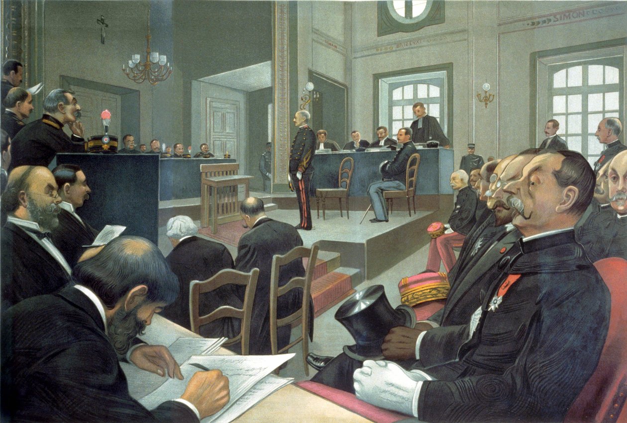 Dreyfusin oikeudenkäynti Rennesissä tekijältä Unknown artist
