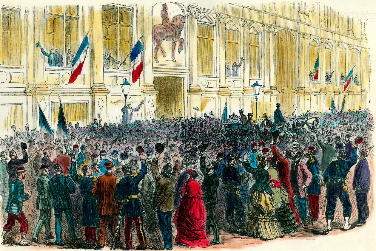 Kolmannen tasavallan julistus Pariisin kaupungintalolla 4. syyskuuta tekijältä Unknown artist