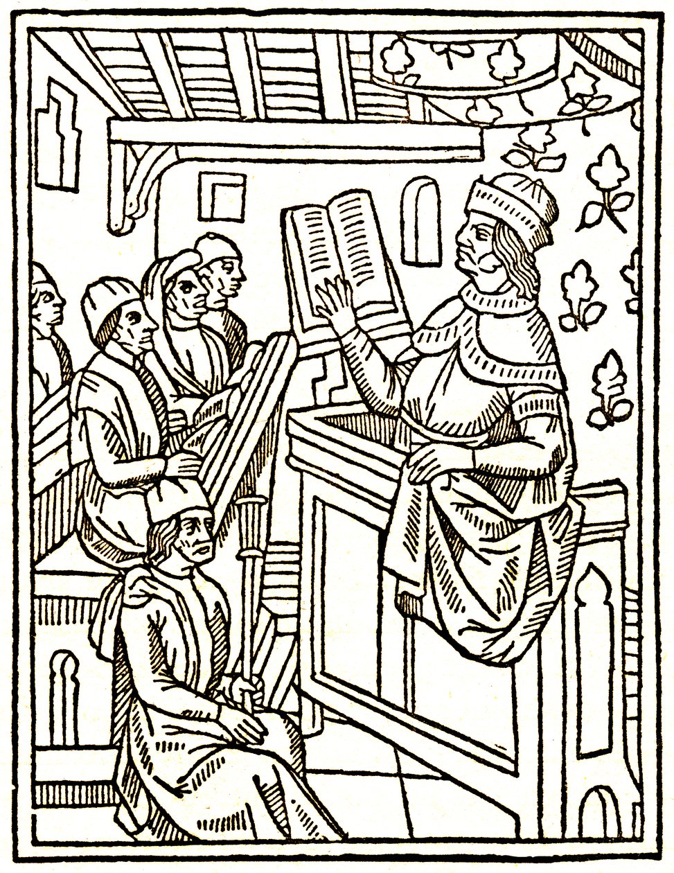 Professori opettaa tuolilta tekijältä Unknown artist
