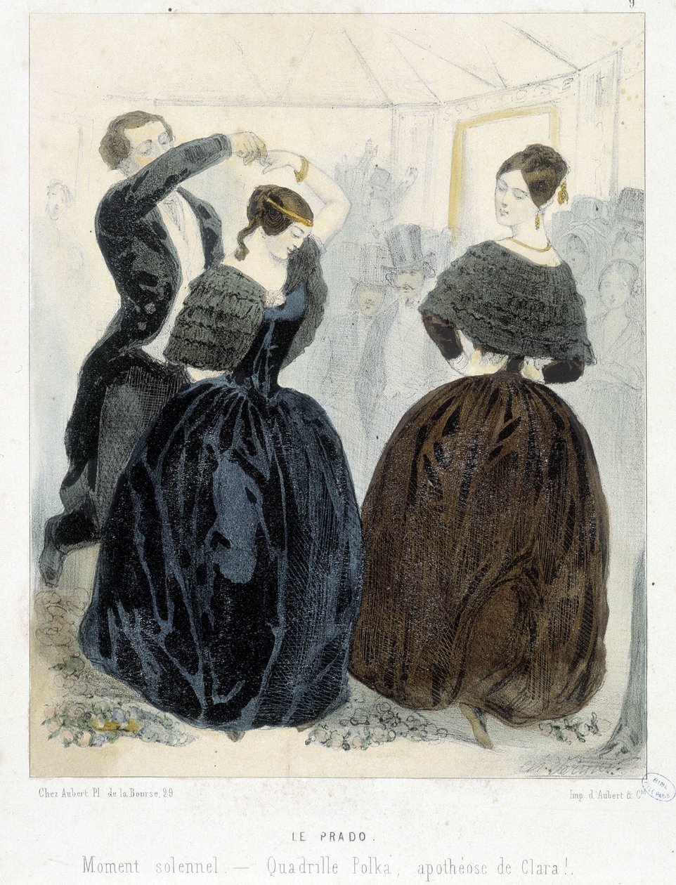 Suositut Pariisin juhlat: Le Prado, noin 1860: “” Quadrille, polka, Claran apoteoosi”. tekijältä Unknown artist