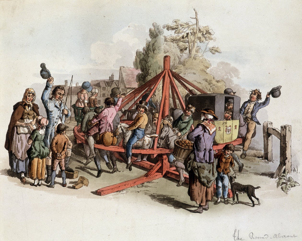 Julkinen ratsastus Isossa-Britanniassa - litografia, deb. 1800-luvulla tekijältä Unknown artist