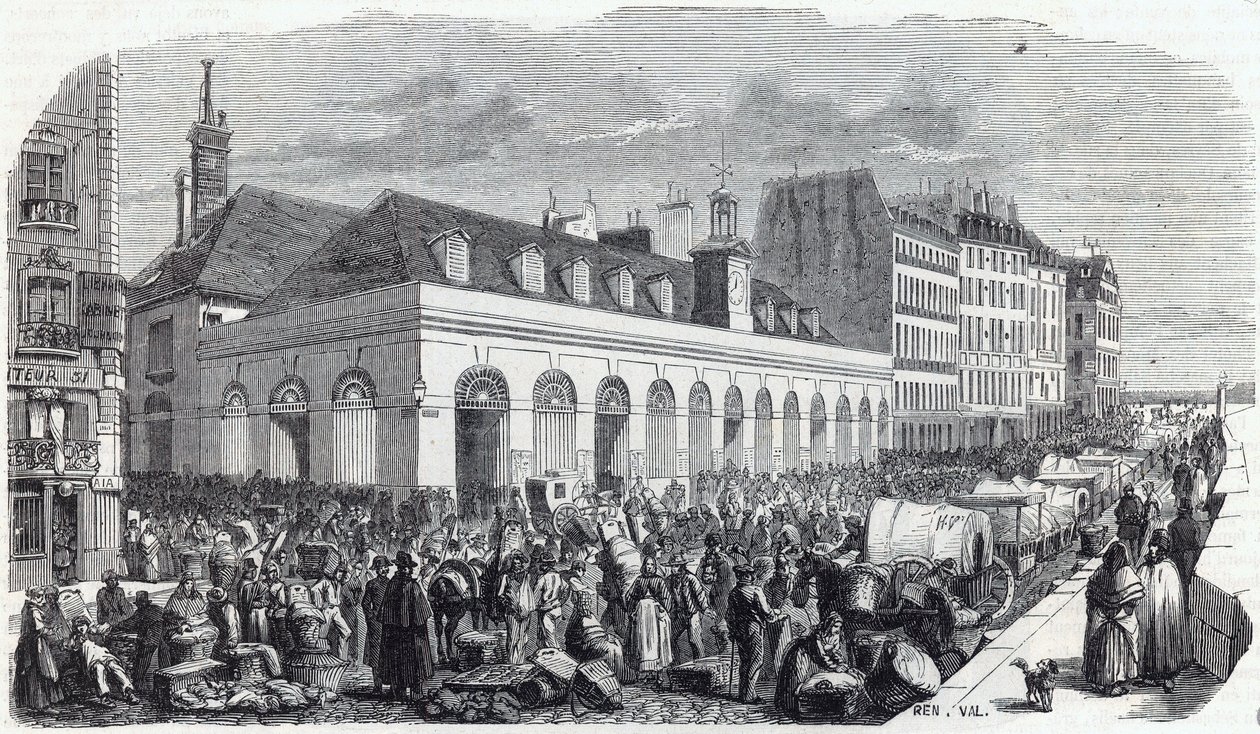 Quai des Augustins: Walk of the Valley - Kaiverrus "" Tableau-de-Paris" - kirjoittaja Edmond Texier tekijältä Unknown artist