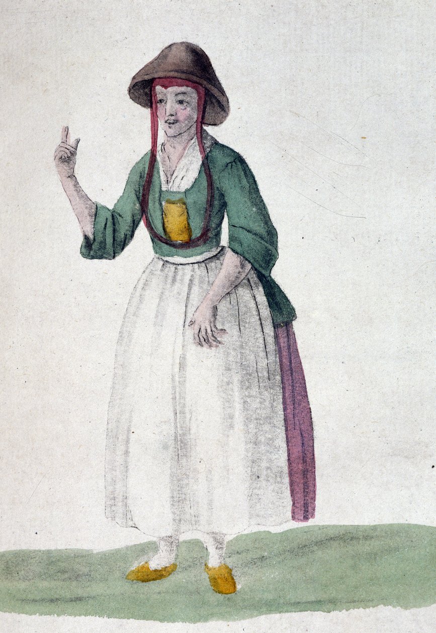 Kveekerinainen - piirustus, deb. 1800-luvulla tekijältä Unknown artist
