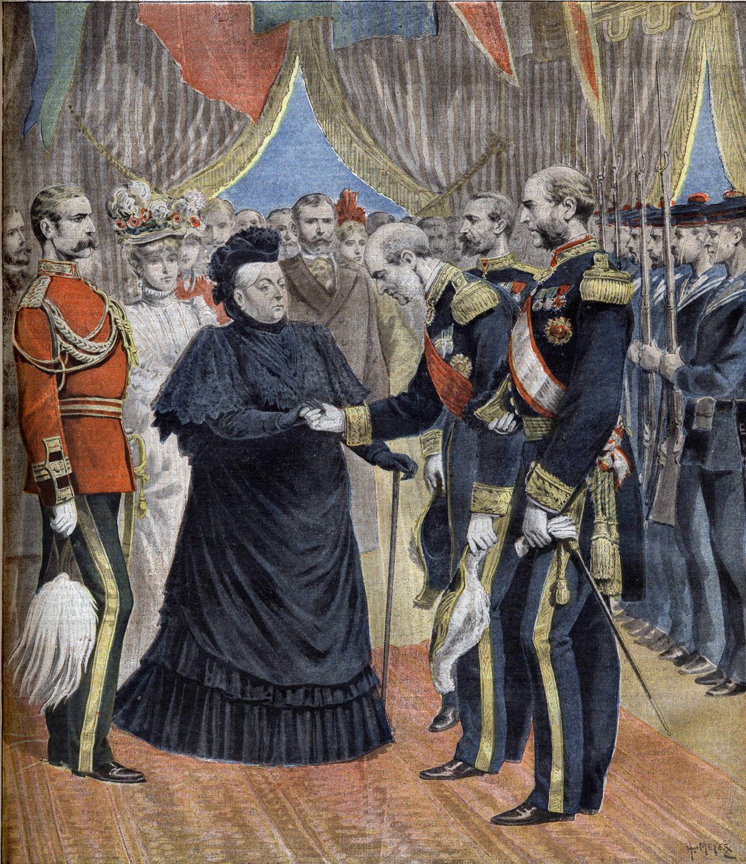 Kuningatar Victorian saapuminen Cherbourgiin vuonna 1897 tekijältä Unknown artist