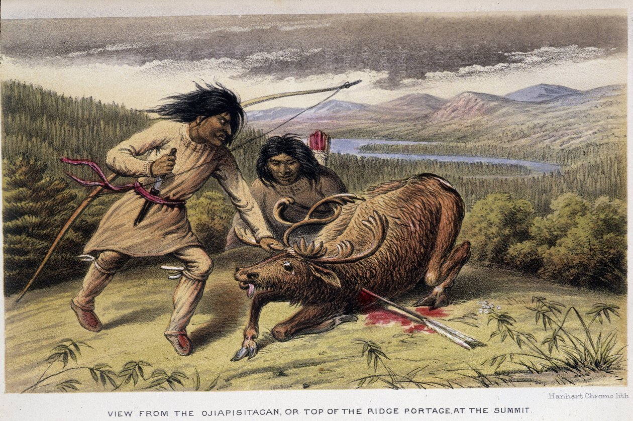 Porometsästysintiaanit - elokuvassa "" Labradorin niemimaan tutkimus"", kirjoittaja Hind, Lontoo tekijältä Unknown artist