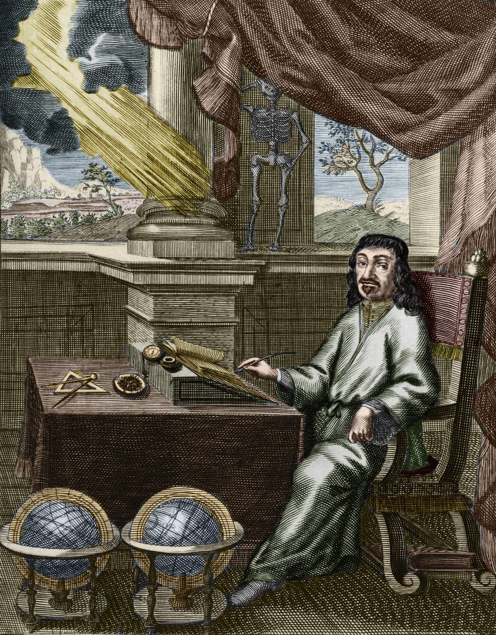 René Descartes (1596-1650), ranskalainen filosofi ja matemaatikko. tekijältä Unknown artist