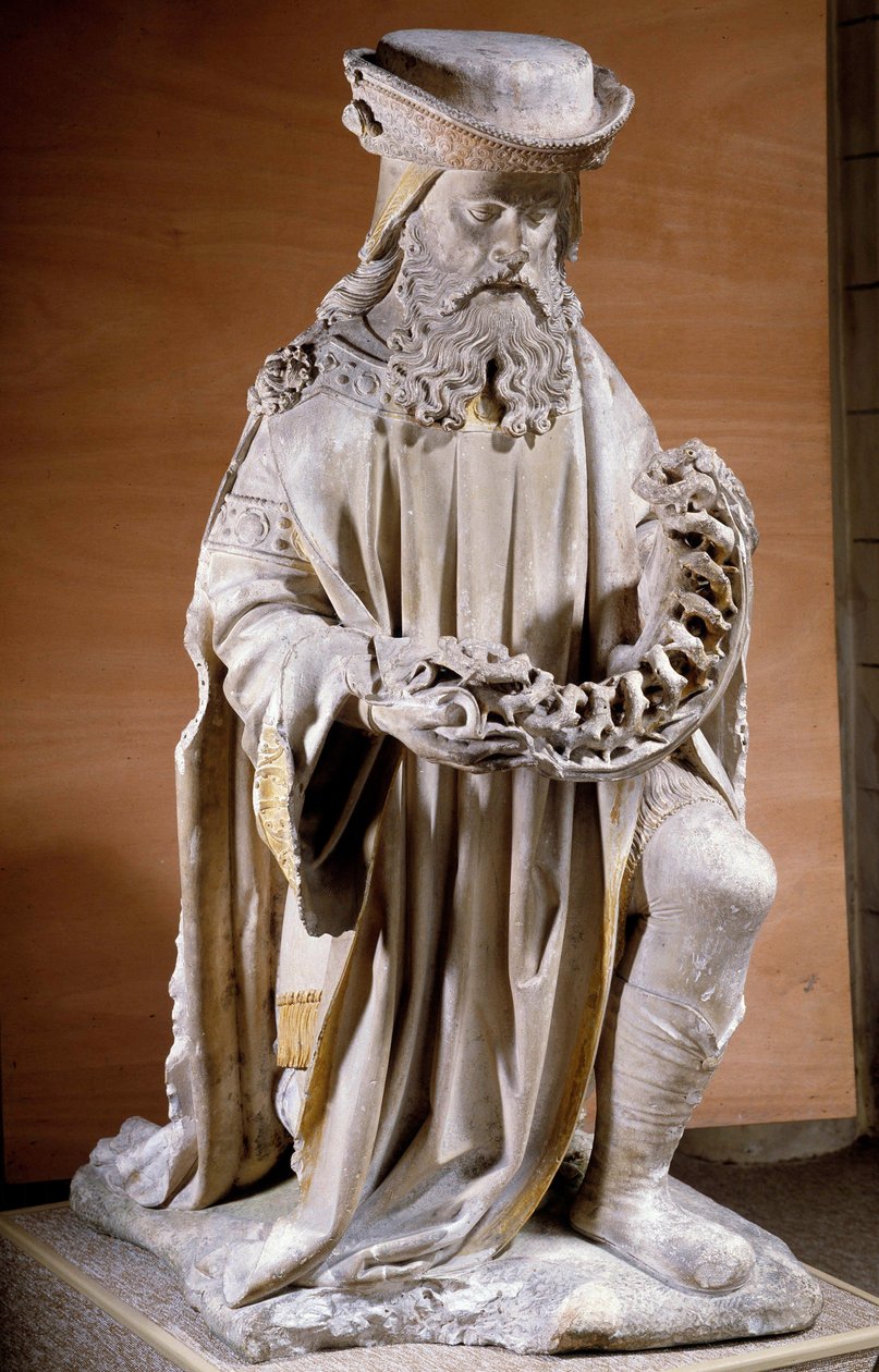 Joseph Arimathealaisen veistos 1500-luvun kivellä Compiegne, Musee Vivenel tekijältä Unknown artist