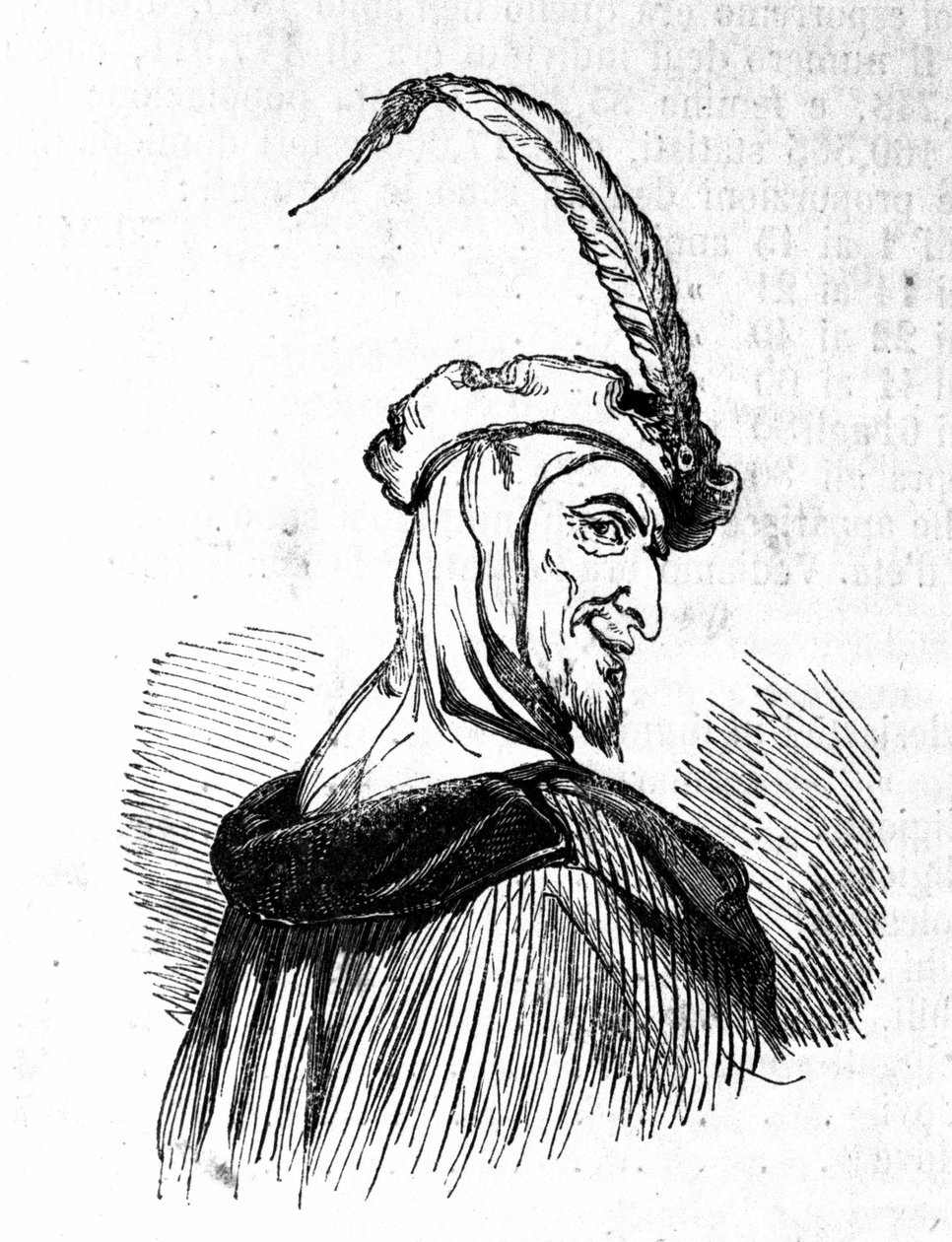 Esitys Mefistofelesta (Mephisto), Faust-legendan hahmosta. Kaiverrus 1800-luvulta tekijältä Unknown artist