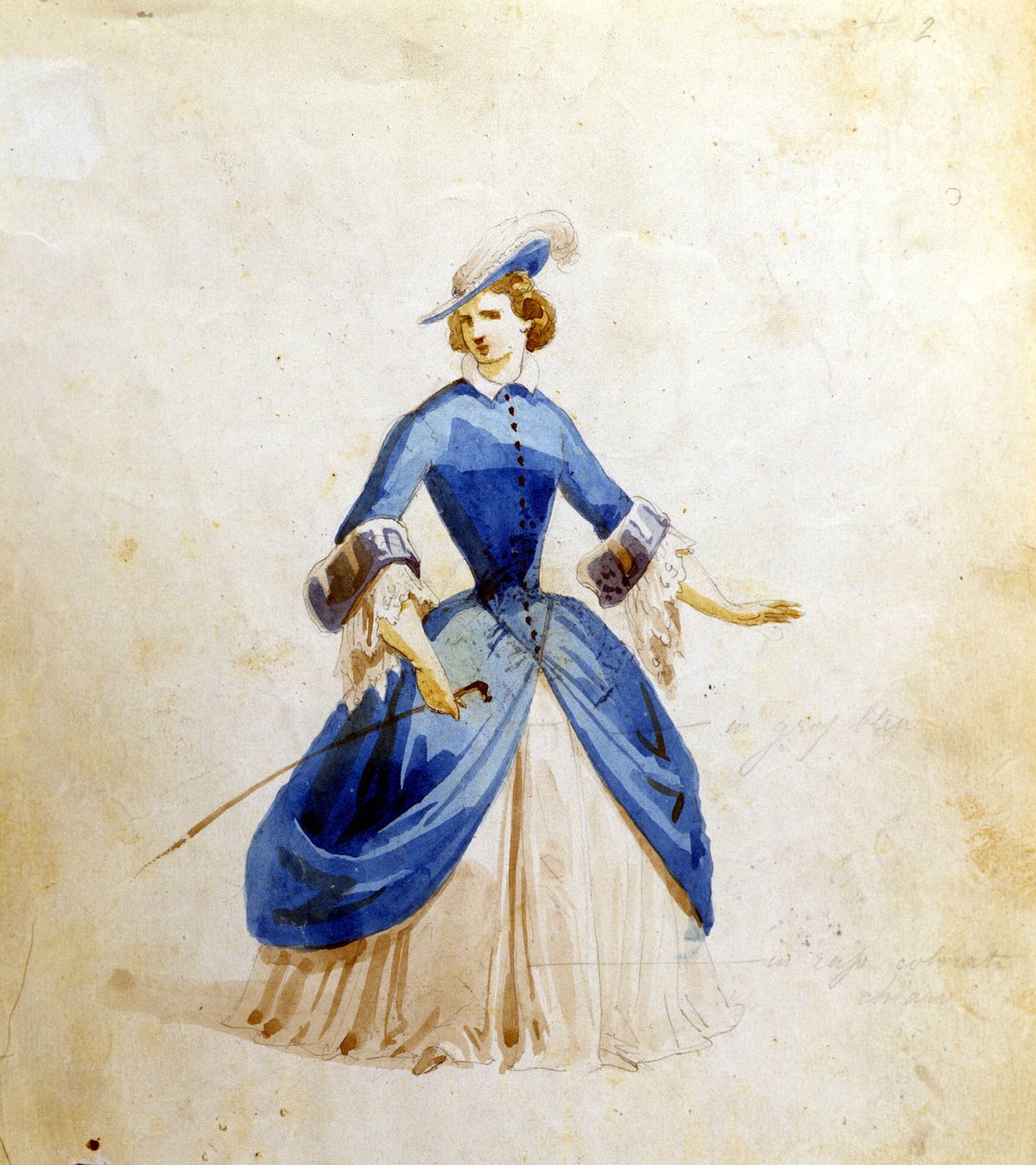 Violetan esitys Giuseppe Verdin oopperassa "La Traviata". 1855 tekijältä Unknown artist