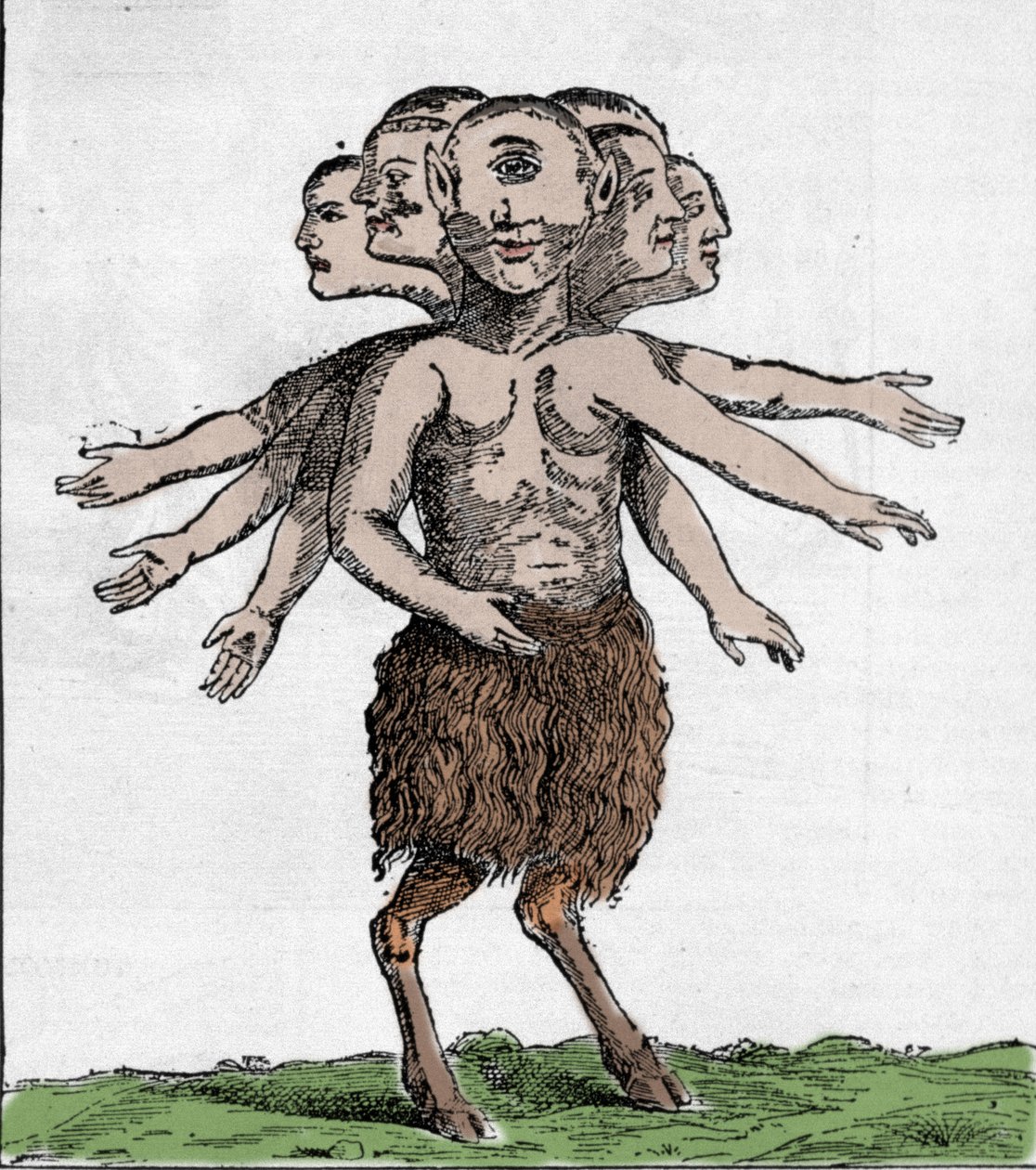 Kuvaus hirviömäisestä olennosta, joka vangittiin Zardana-vuoristossa Espanjassa vuonna 1655. Kaiverrus tekijältä Unknown artist