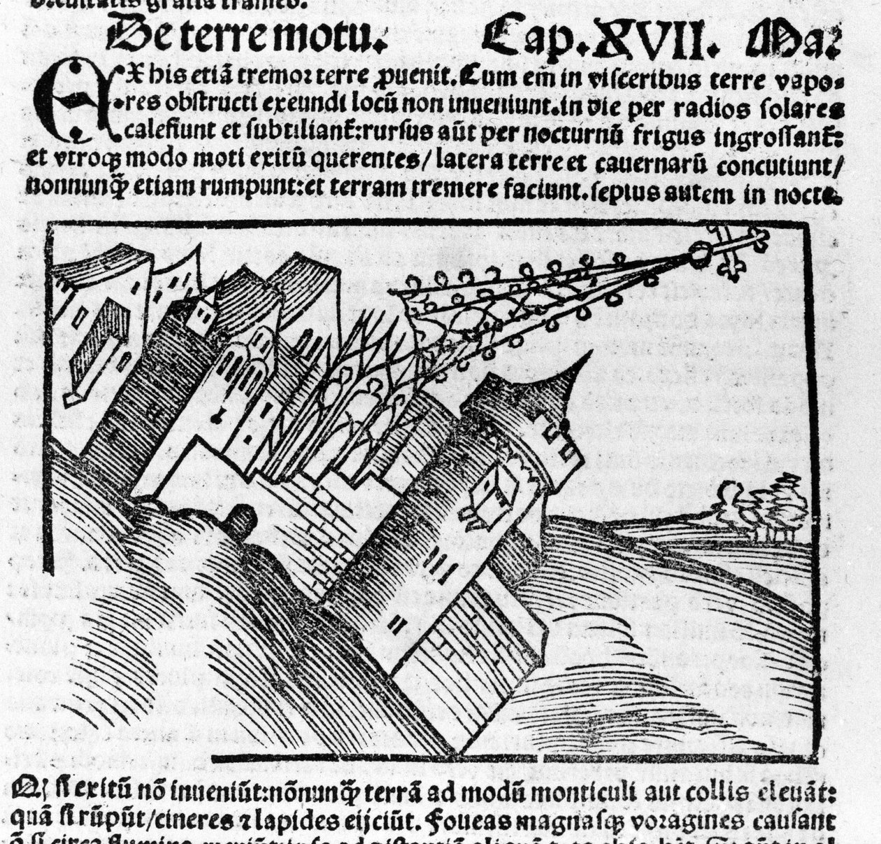 Maanjäristyksen esitys 1500-luvulla. tekijältä Unknown artist