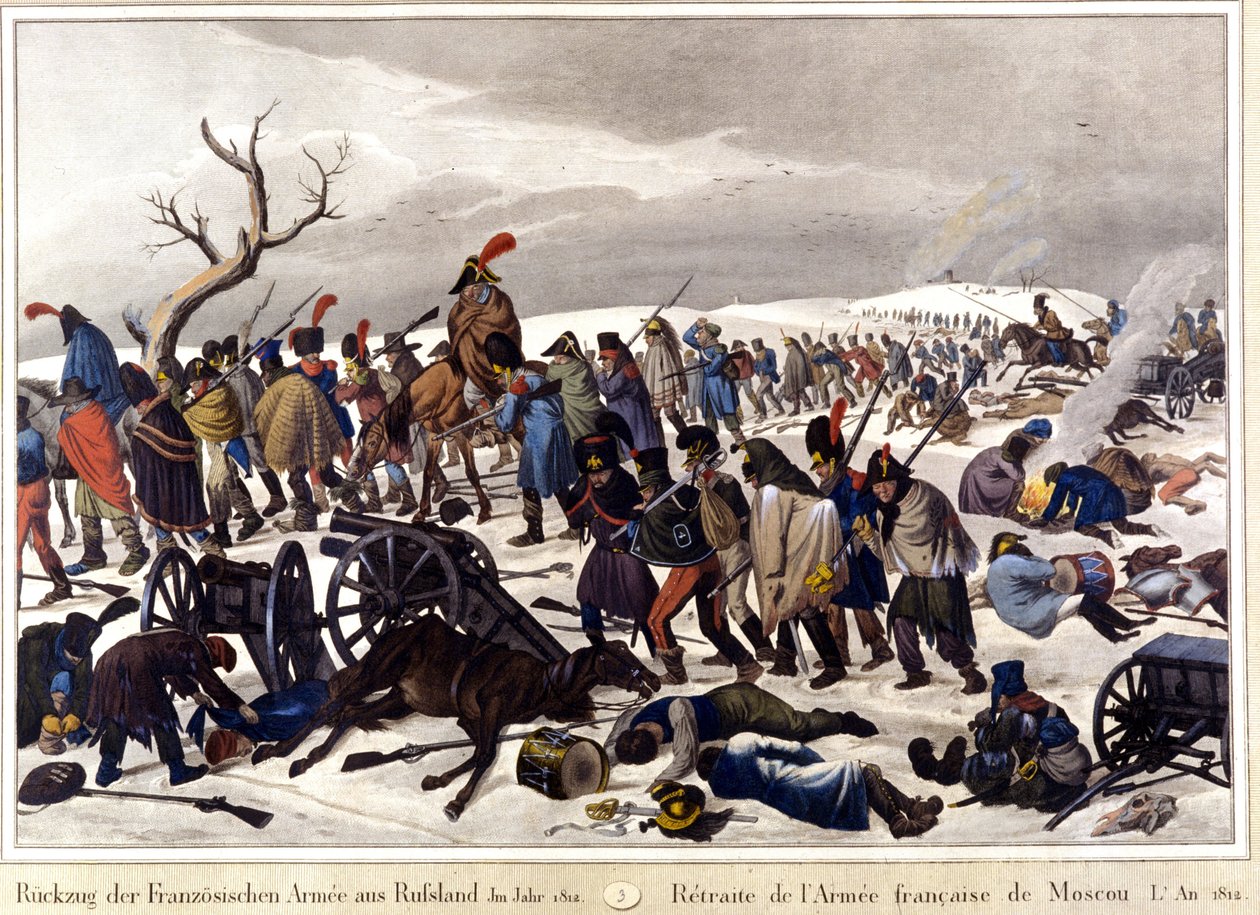 Poistettu Ranskan Moskovan armeijasta 1812. Kaiverrus 1800-luku. tekijältä Unknown artist