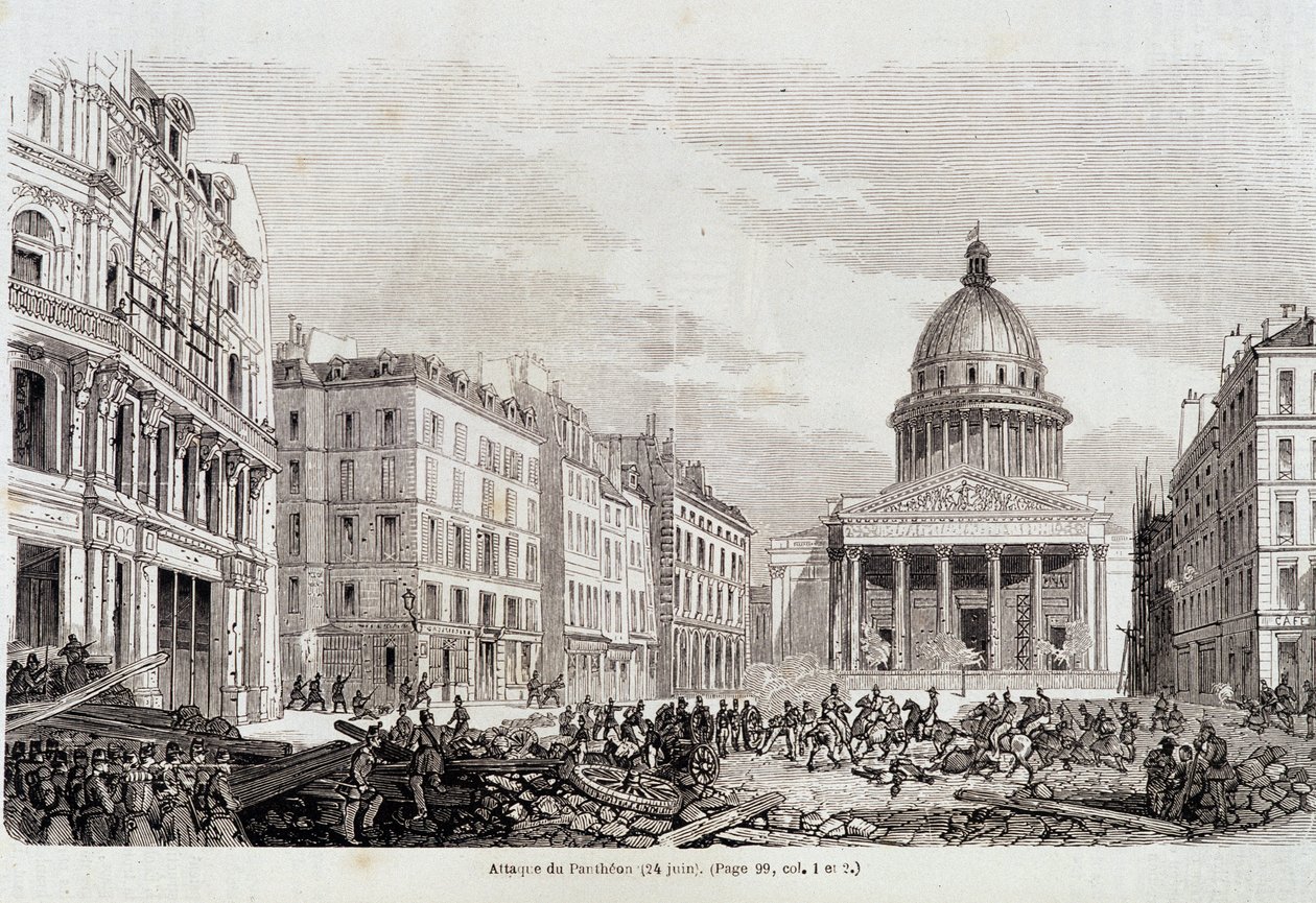 Vuoden 1848 vallankumous: Pantheonin hyökkäys 24. kesäkuuta 1848 - "" nykyajan populaarihistoriassa"" tekijältä Unknown artist
