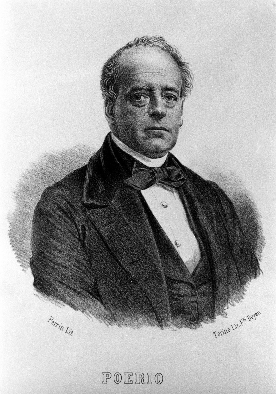 Risorgimento: muotokuva Carlo Poeriosta (1803-1867), italialainen vallankumouksellinen. Kaiverrus 1800-luvulta. tekijältä Unknown artist