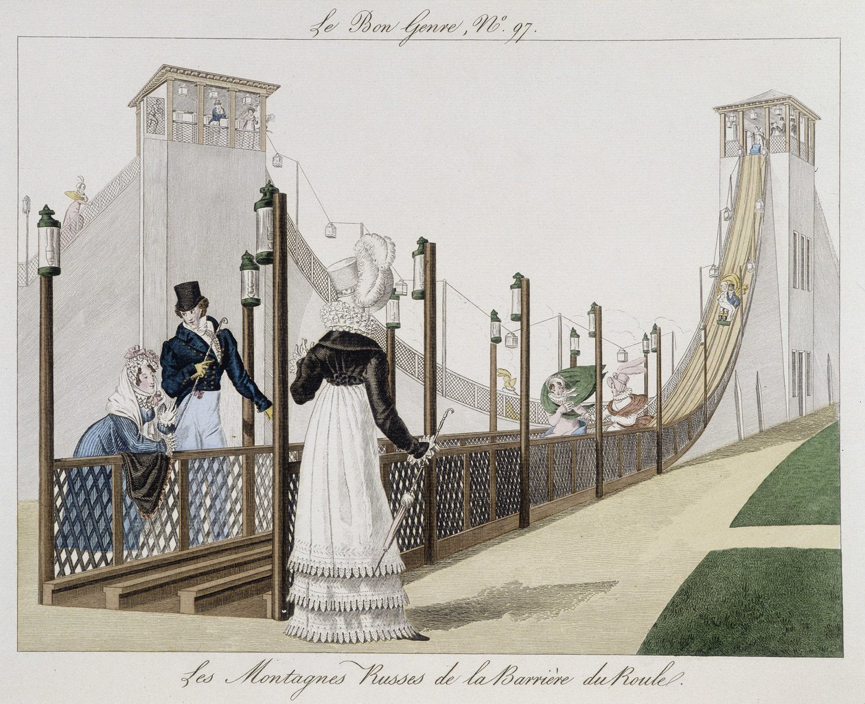 Vuoristorata Barriere du Roulessa, 1800-luvun alun "" Le Bon -genre", nro 97 tekijältä Unknown artist