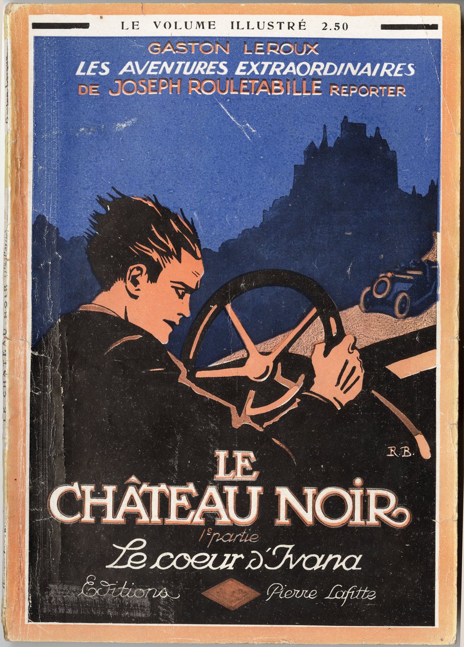 Rouletabille ajaa avoautonsa ratissa takaa autoa, Gaston Leroux