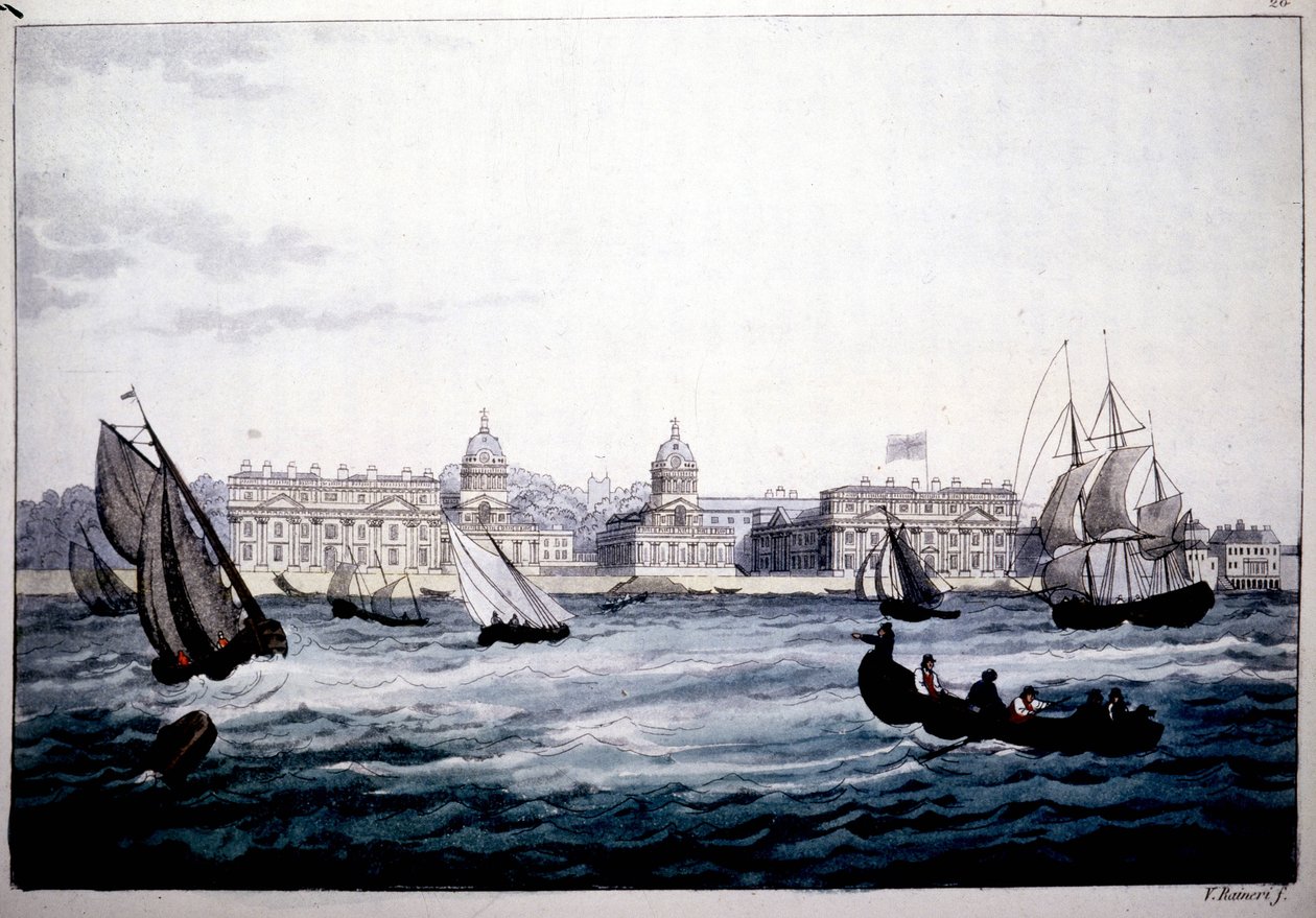 Royal Hospital Greenwichissä Thamesissa, Englannissa. tekijältä Unknown artist