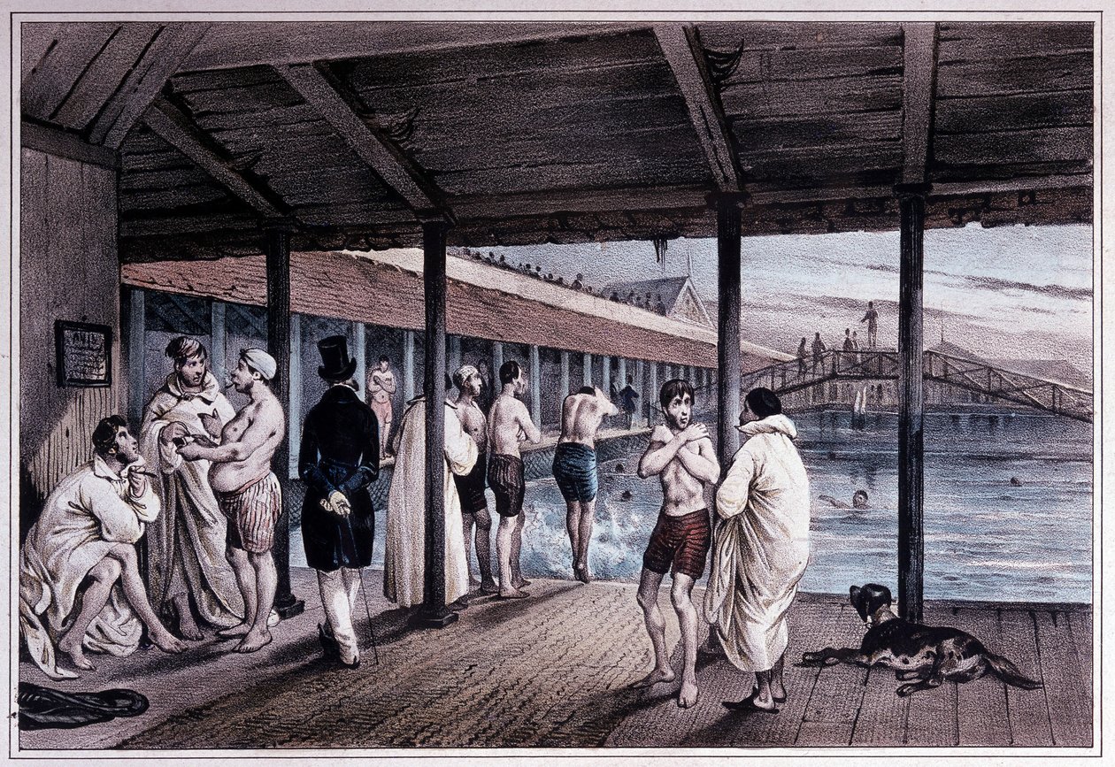 Kuninkaallinen uimakoulu Pariisissa, 1800-luvun alku. tekijältä Unknown artist