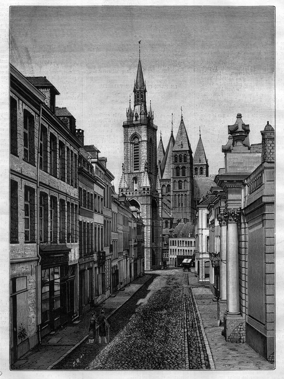 Rue Saint Martin (Abbaye Saint Martin) Tournayssa (Tournai) Belgiassa vuonna 1882 tekijältä Unknown artist