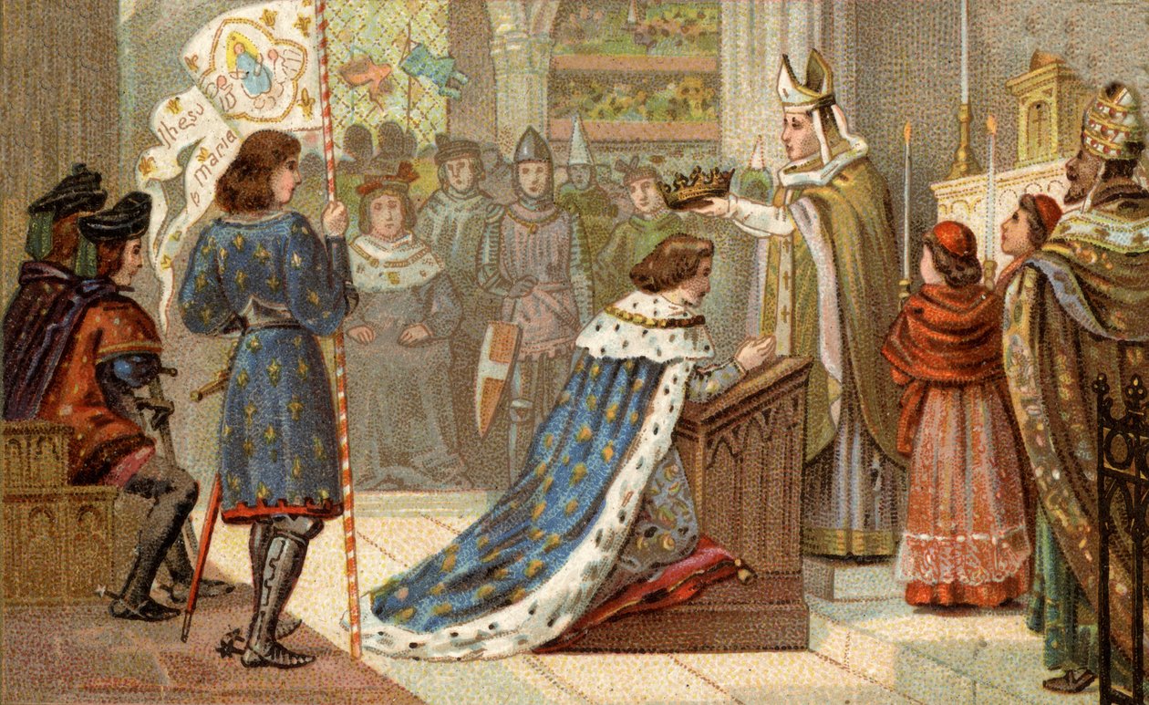 Kaarle VII:n (1403-1461) pyhä Reimsin katedraalissa (17. heinäkuuta tekijältä Unknown artist