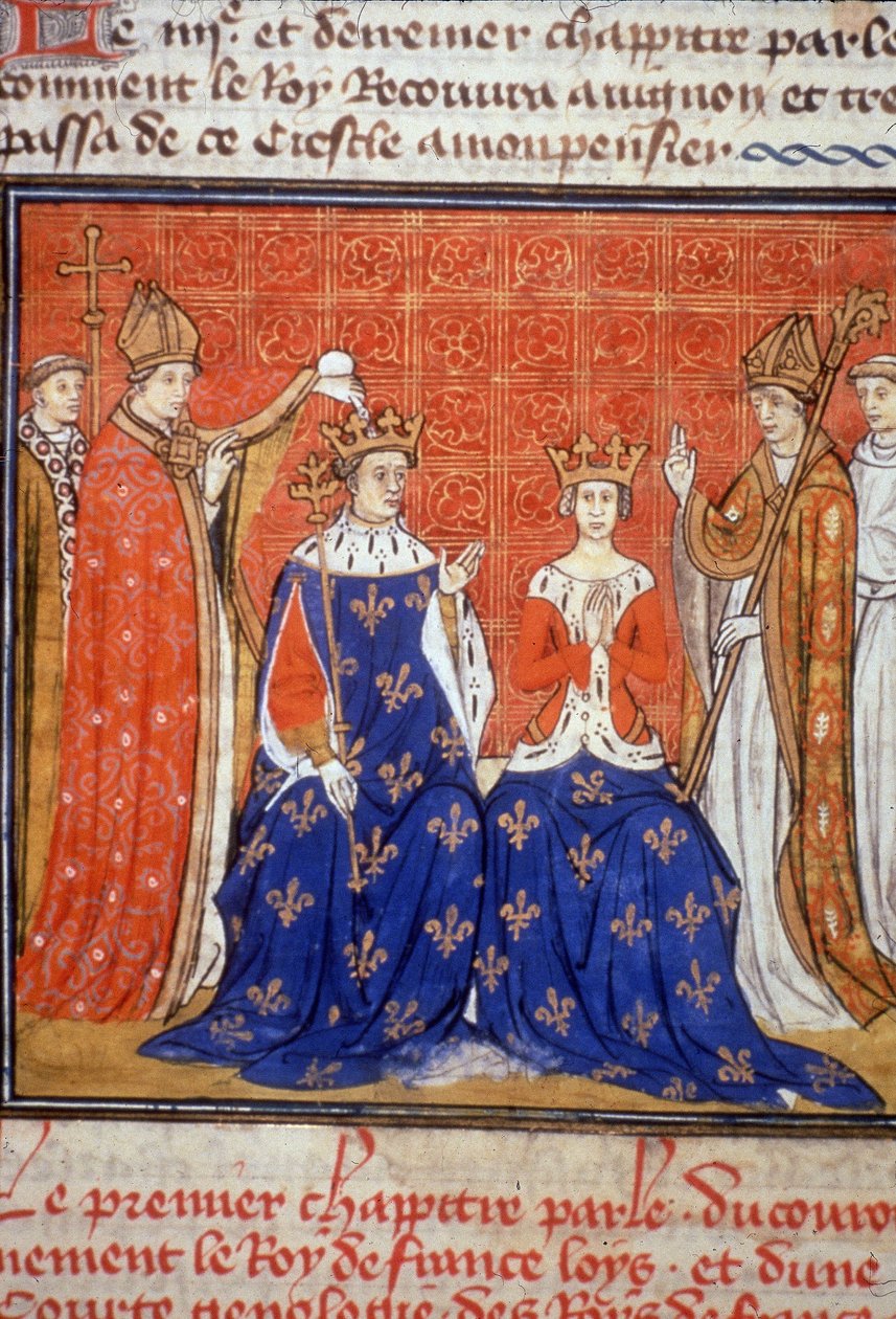 Ludvig VIII:n ja Blanche de Castile -pyhä - Keskiajan miniatyyri (viite 512, 345v) Lupapyyntö Toulousen kaupunginkirjastolle (puh: 05 62 27 66 66) tekijältä Unknown artist