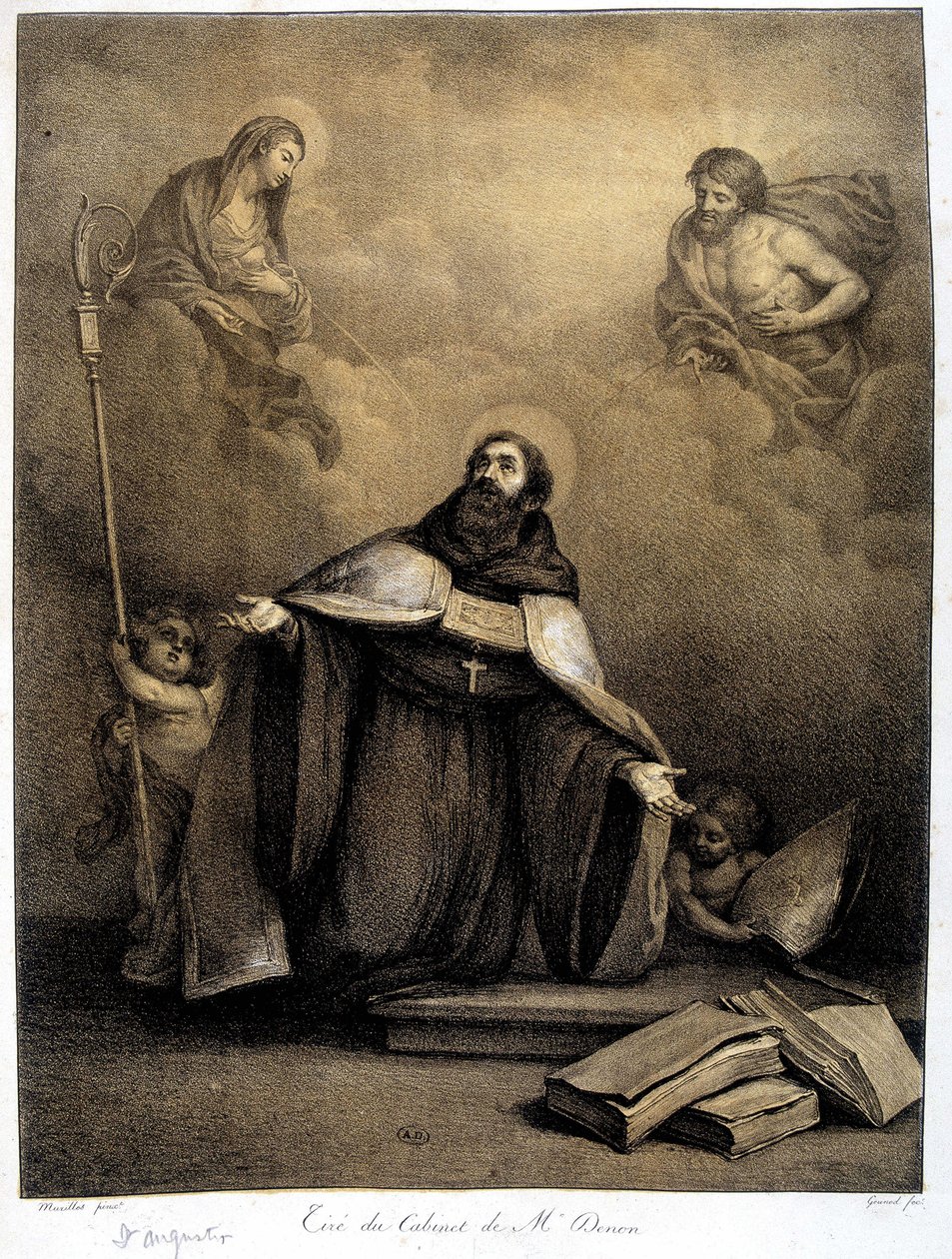 Pyhä Augustinus (354-430) - 1800-luku tekijältä Unknown artist