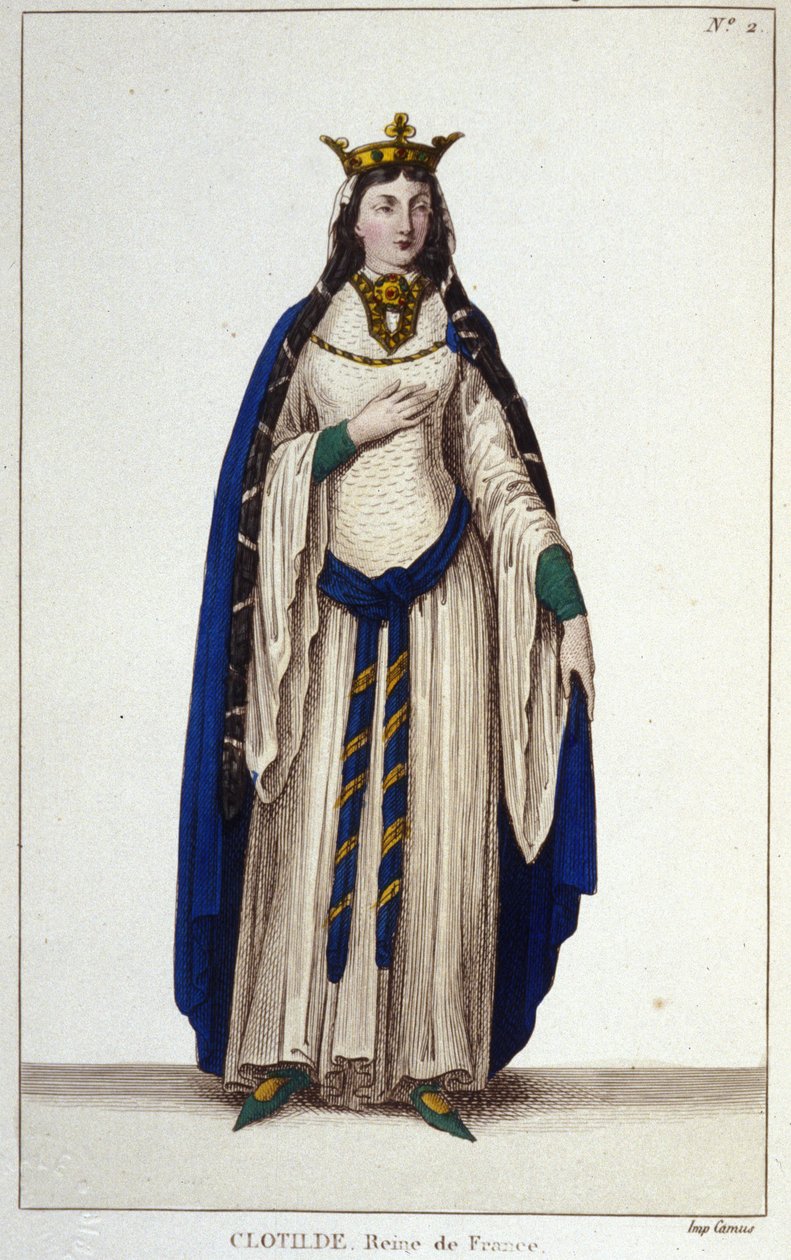 Pyhä Clotilde, frangien kuningatar (jaeet 475-545), Clovis 1:n vaimo. tekijältä Unknown artist