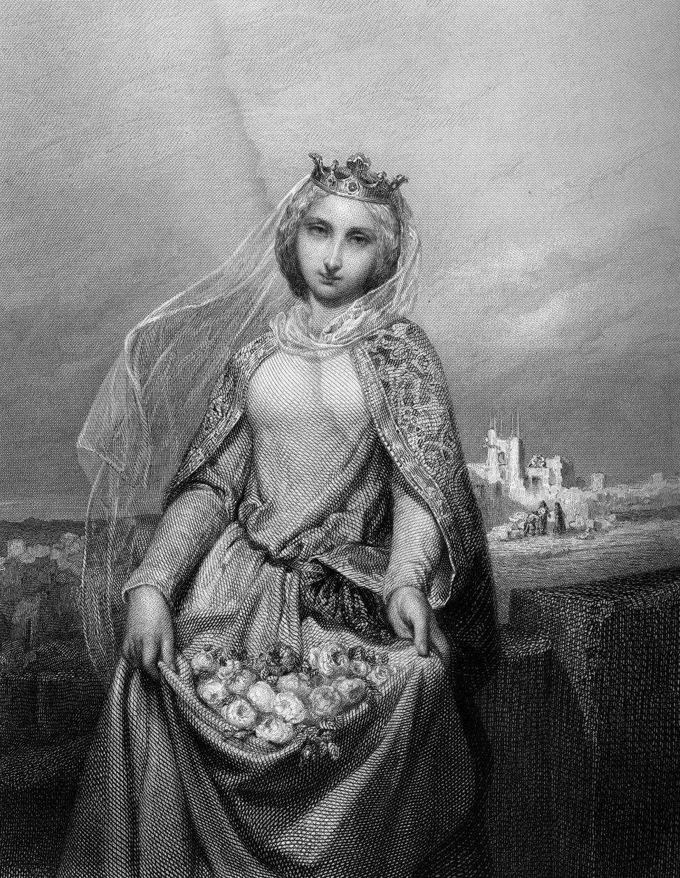 Pyhä Elizabeth Unkarista. (1207 - 1231). teoksessa ”Pyhät naiset””, 1852 tekijältä Unknown artist